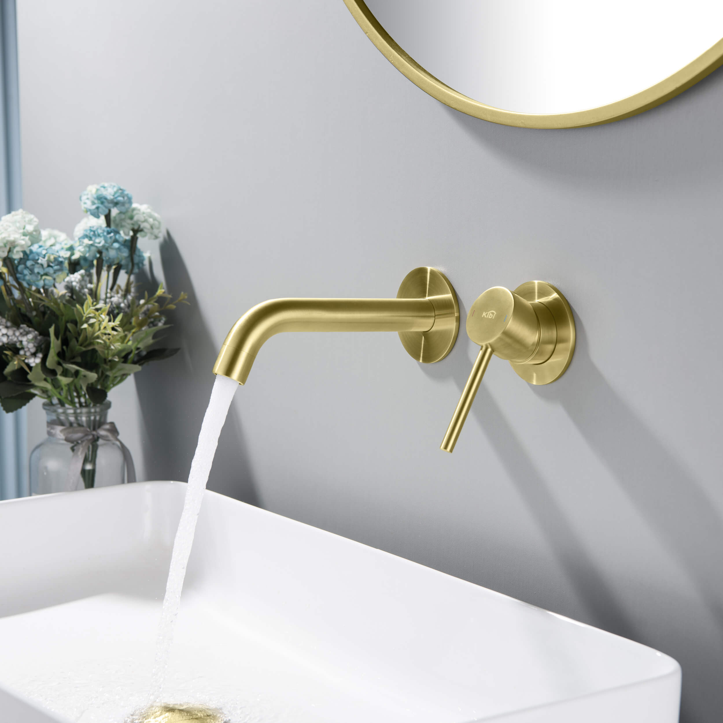 Circular Single Handle Wall Mounted Bathroom Sink Faucet KBF1023