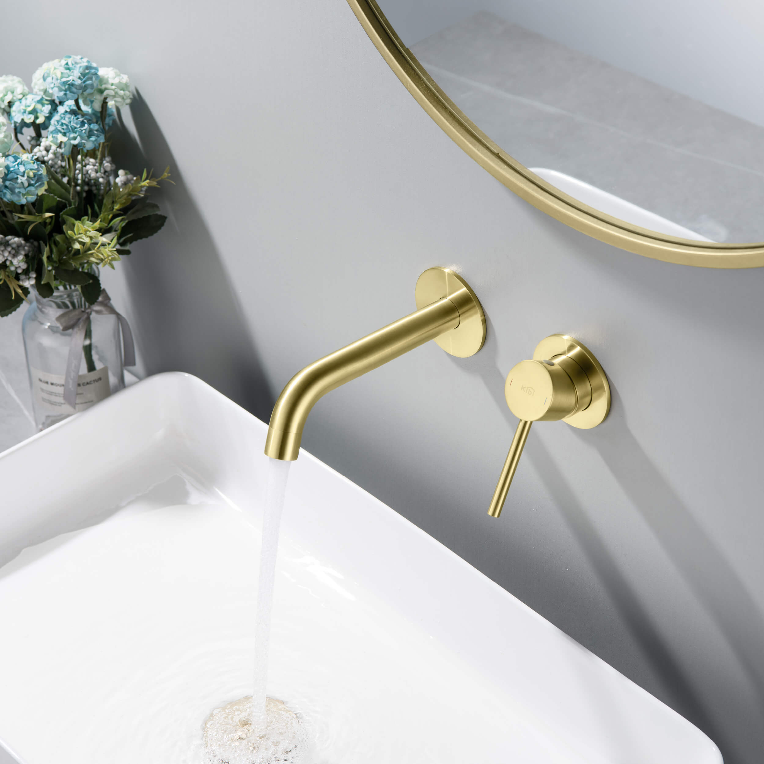 Circular Single Handle Wall Mounted Bathroom Sink Faucet KBF1023