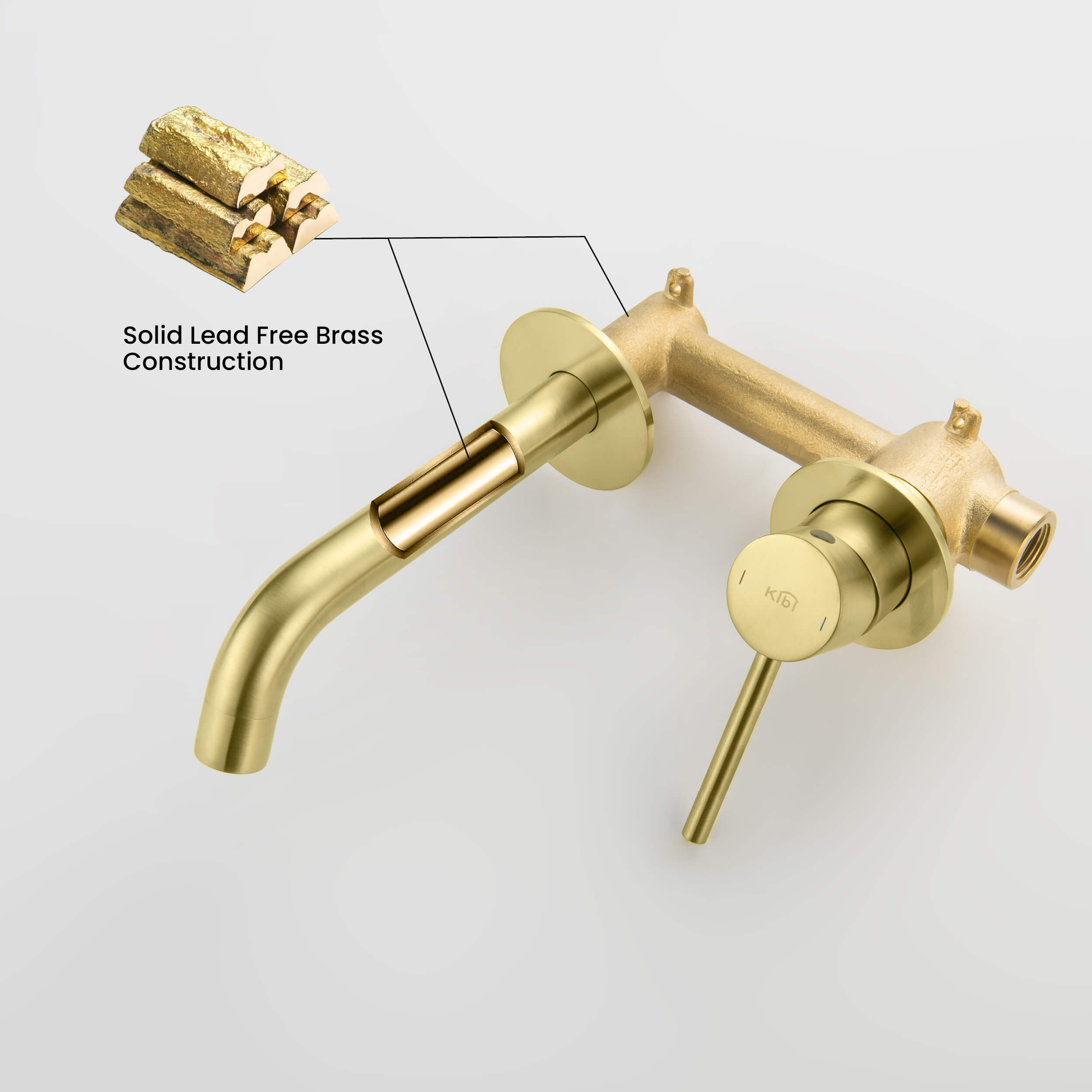 Circular Single Handle Wall Mounted Bathroom Sink Faucet KBF1023