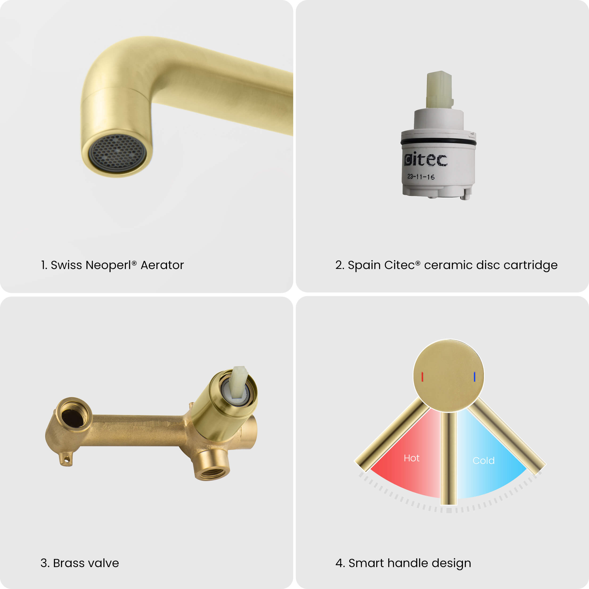 Circular Single Handle Wall Mounted Bathroom Sink Faucet KBF1023