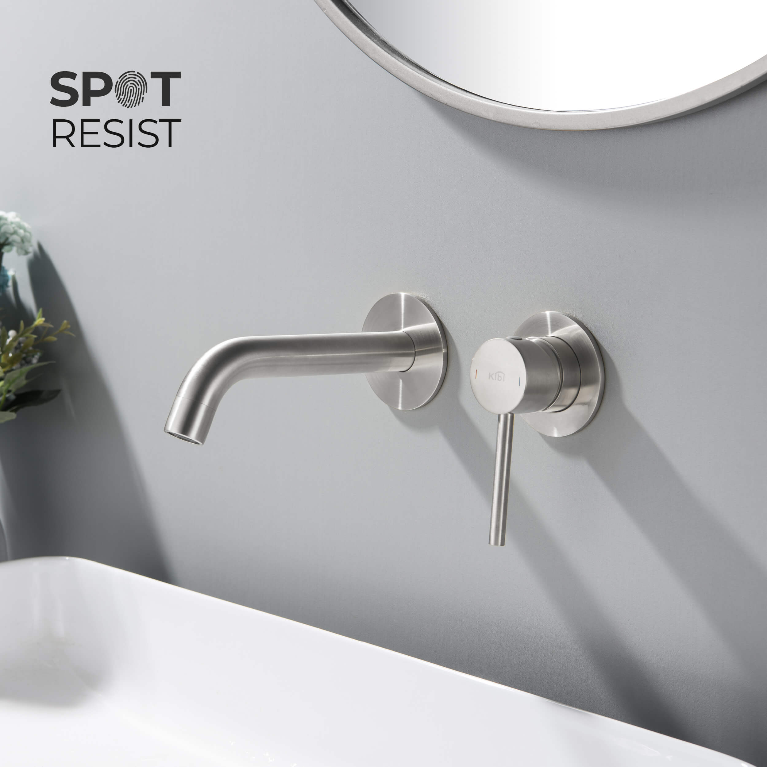 Circular Single Handle Wall Mounted Bathroom Sink Faucet KBF1023