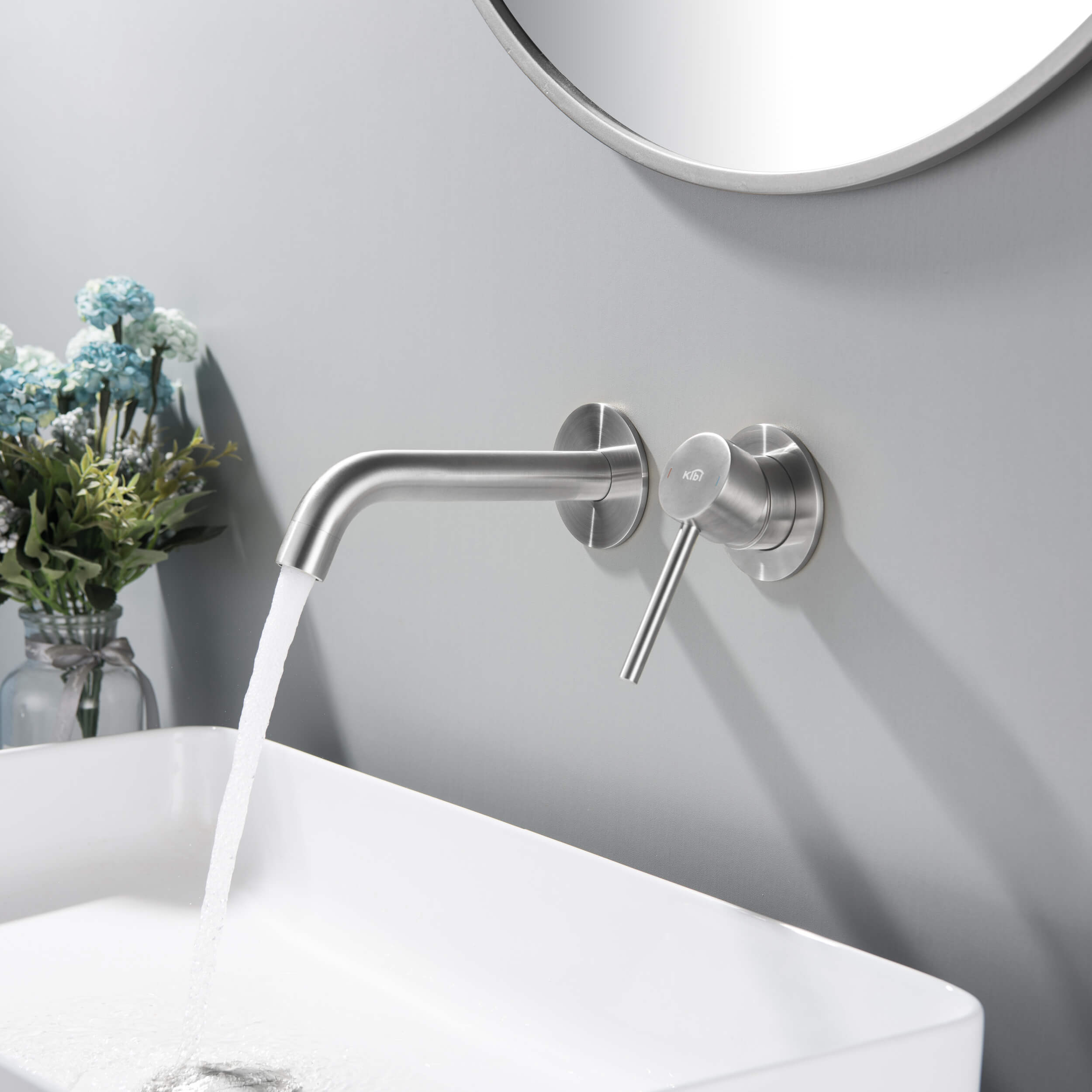 Circular Single Handle Wall Mounted Bathroom Sink Faucet KBF1023