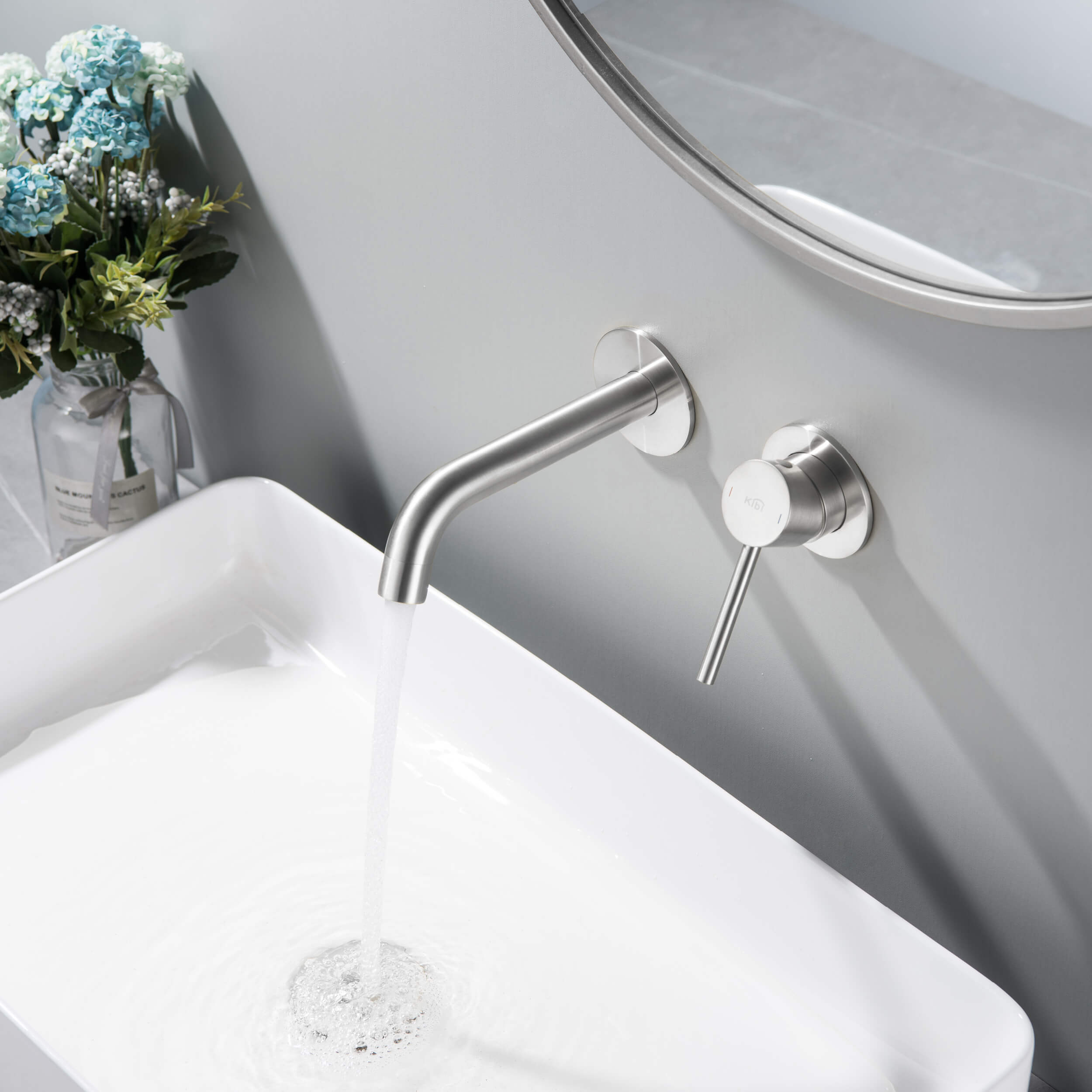 Circular Single Handle Wall Mounted Bathroom Sink Faucet KBF1023