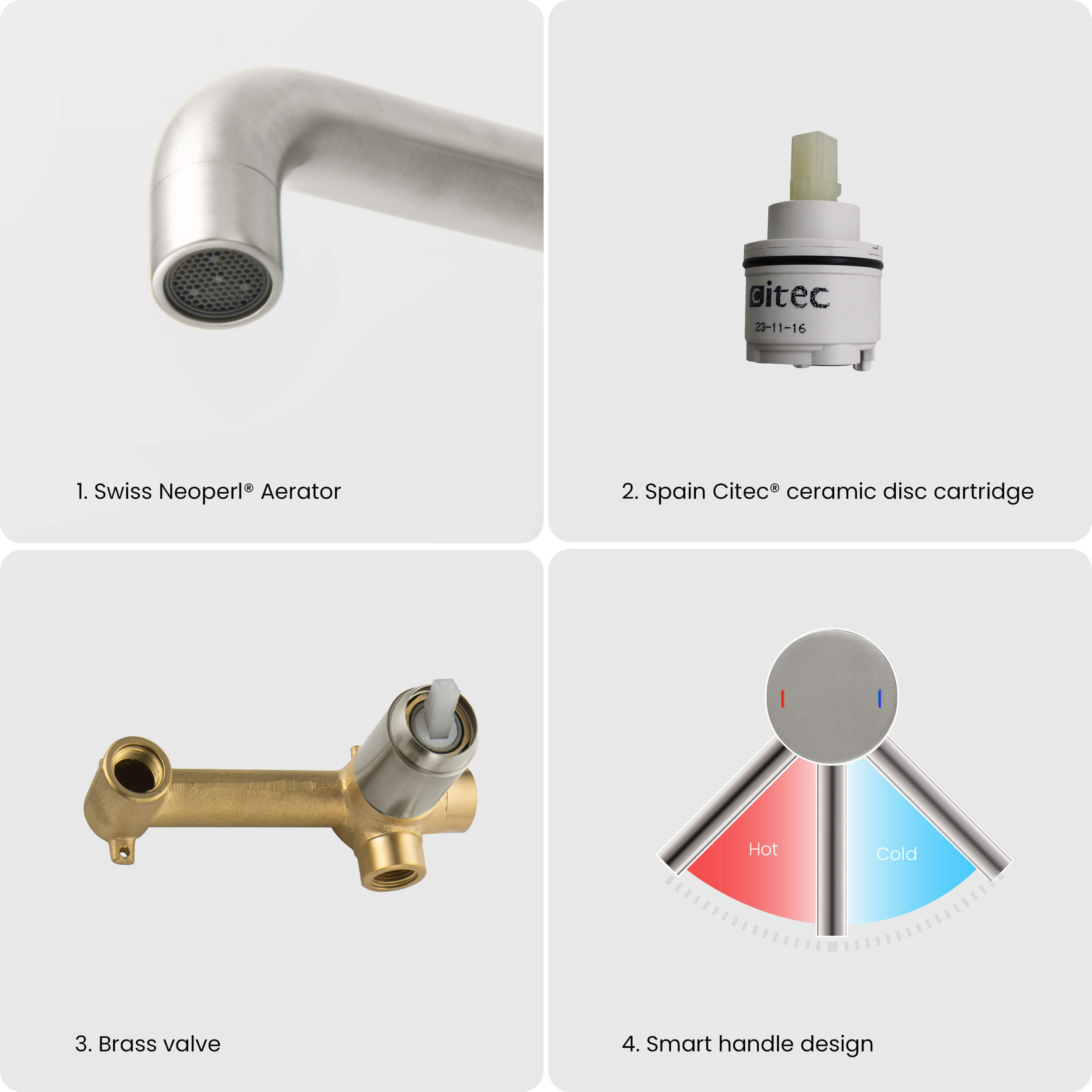 Circular Single Handle Wall Mounted Bathroom Sink Faucet KBF1023
