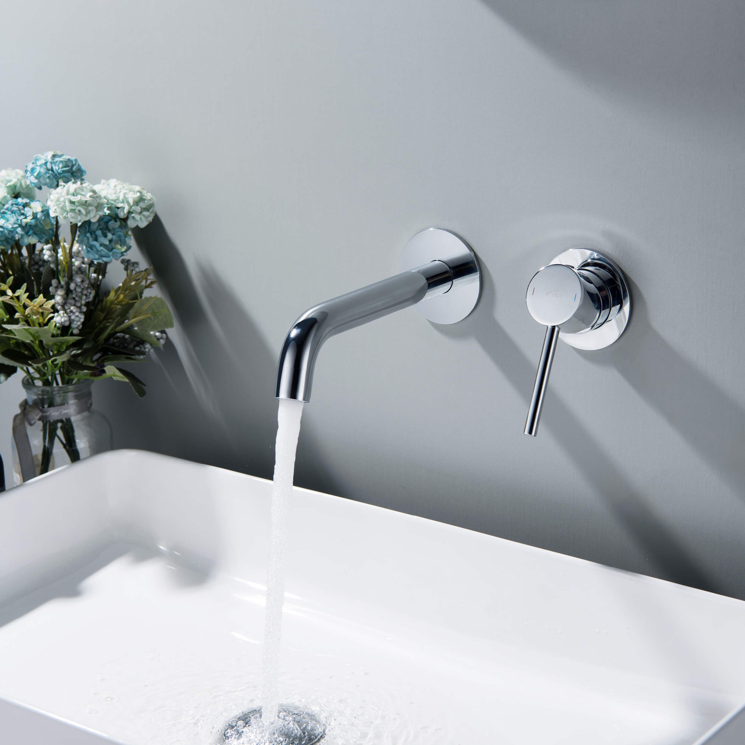 Circular Single Handle Wall Mounted Bathroom Sink Faucet KBF1023