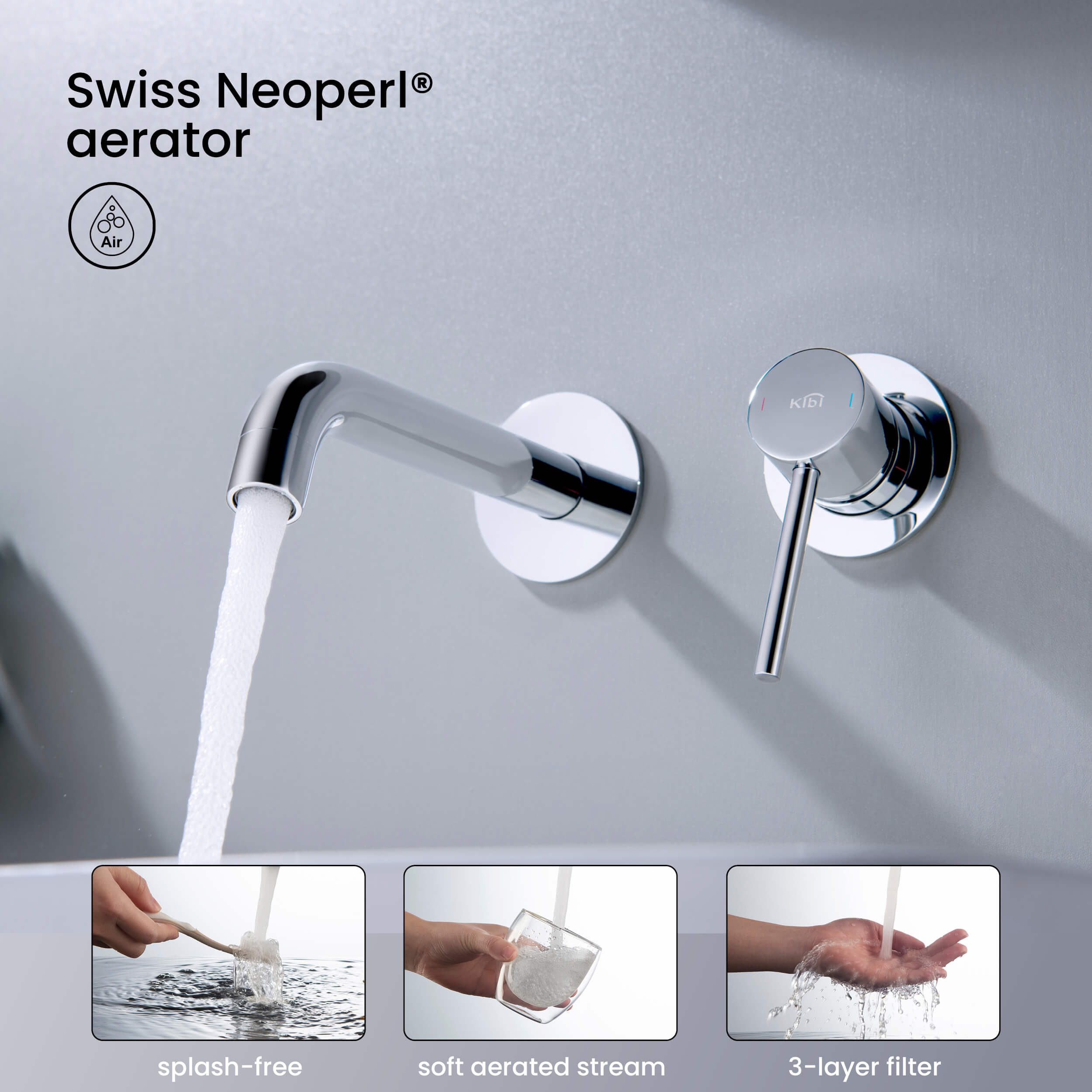 Circular Single Handle Wall Mounted Bathroom Sink Faucet KBF1023