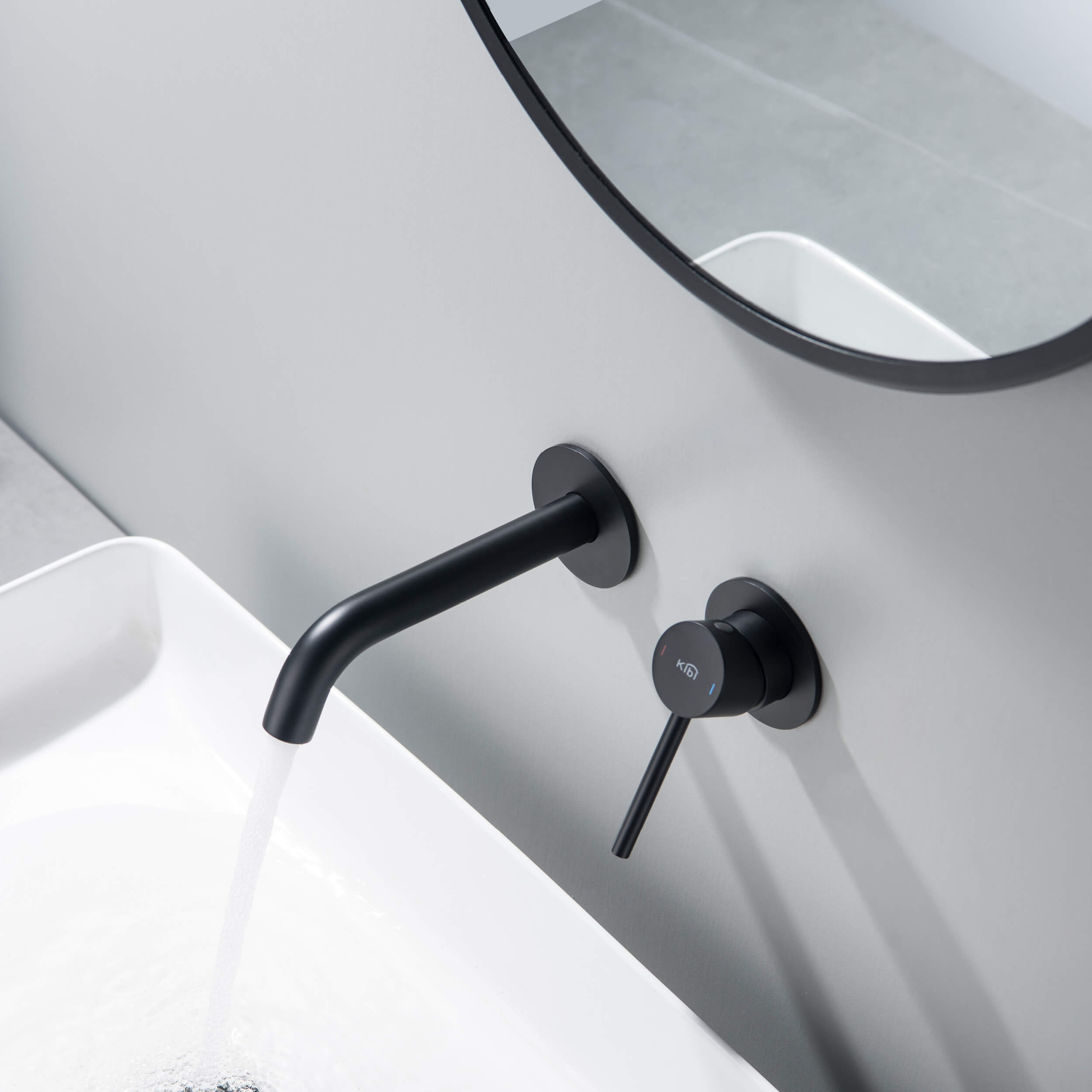 Circular Single Handle Wall Mounted Bathroom Sink Faucet KBF1023