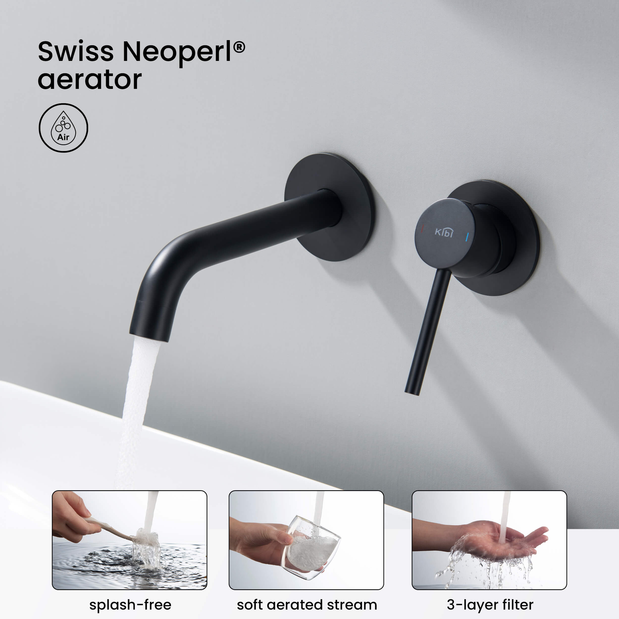 Circular Single Handle Wall Mounted Bathroom Sink Faucet KBF1023