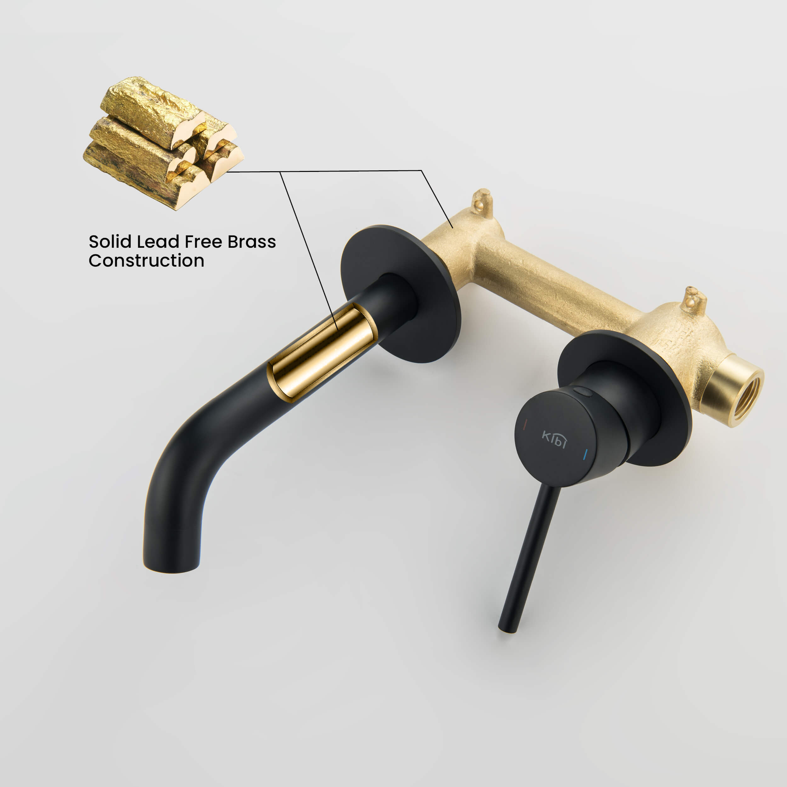 Circular Single Handle Wall Mounted Bathroom Sink Faucet KBF1023