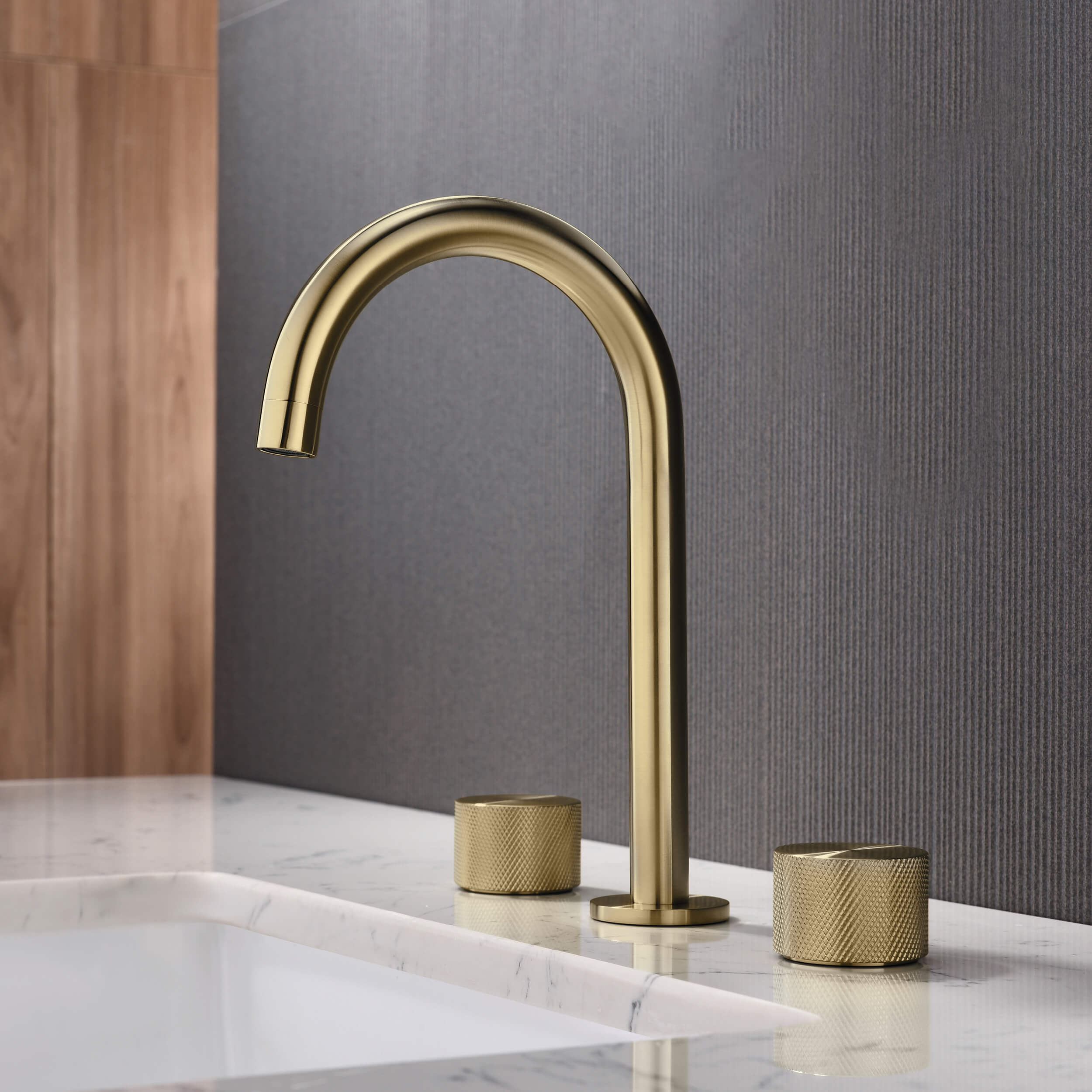 Circular X 8" Bathroom Sink Widespread Faucet with Drain Assembly KBF1026