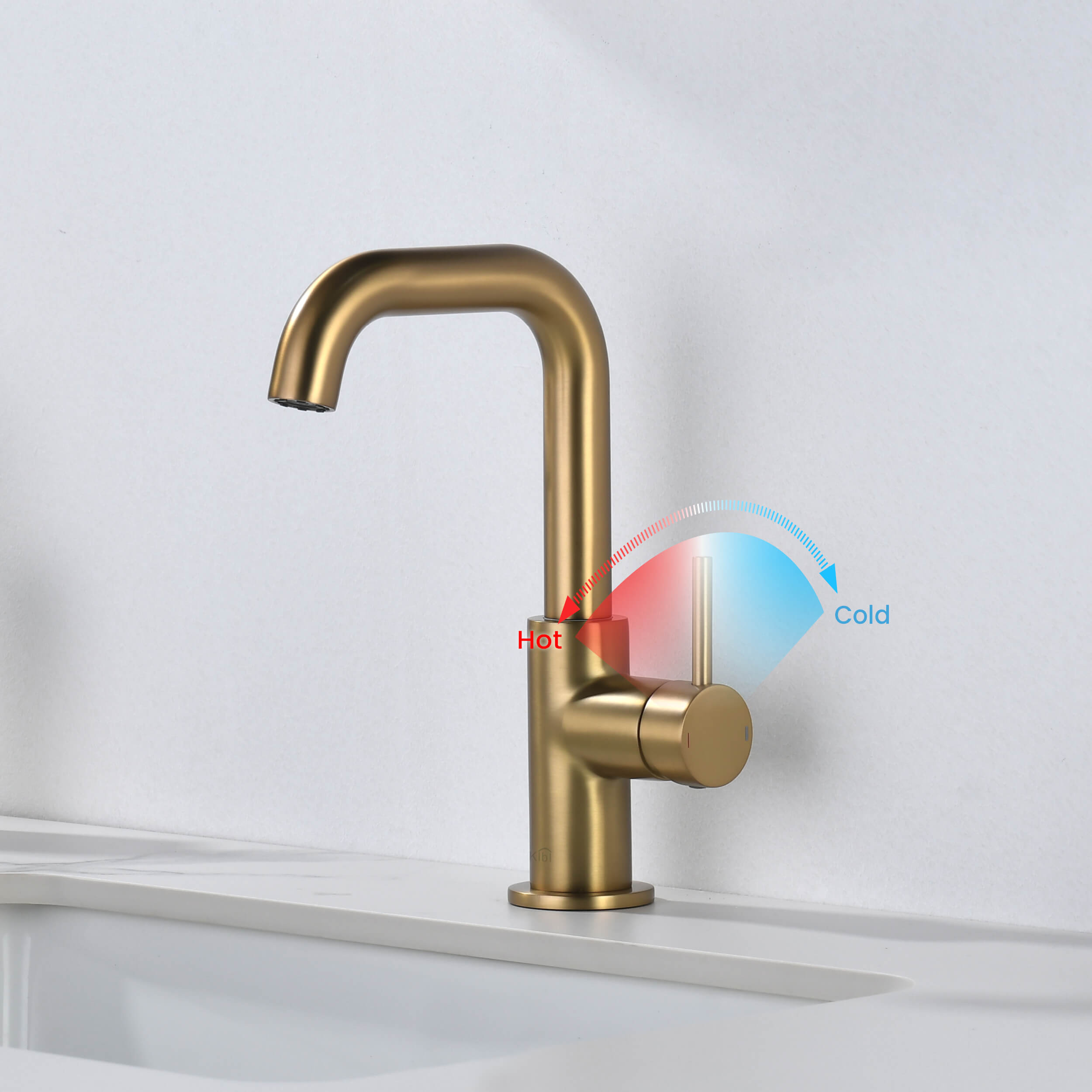 Macon Single Handle High-Arc Bathroom Vanity Sink Faucet - C-KBF1028