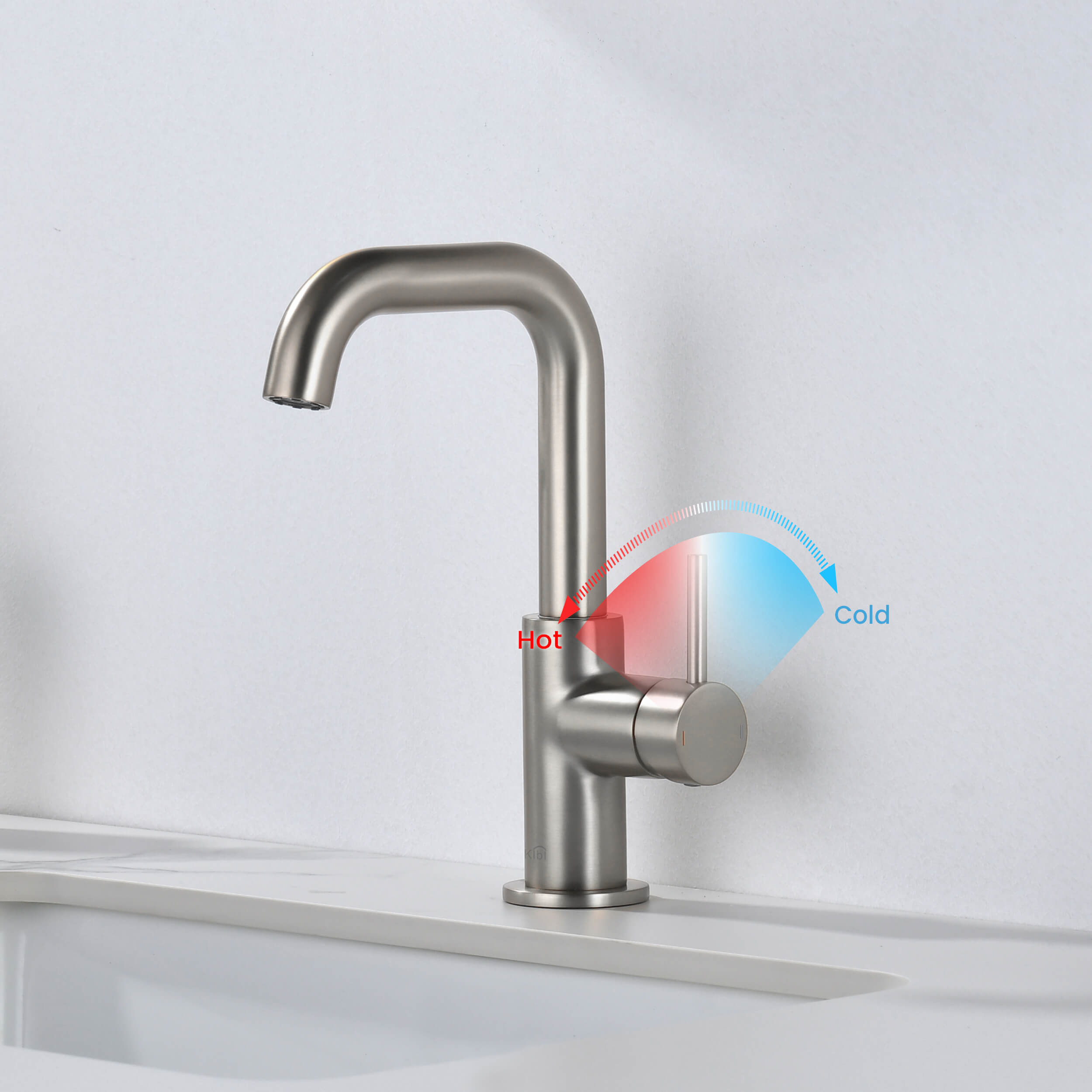 Macon Single Handle High-Arc Bathroom Vanity Sink Faucet - C-KBF1028