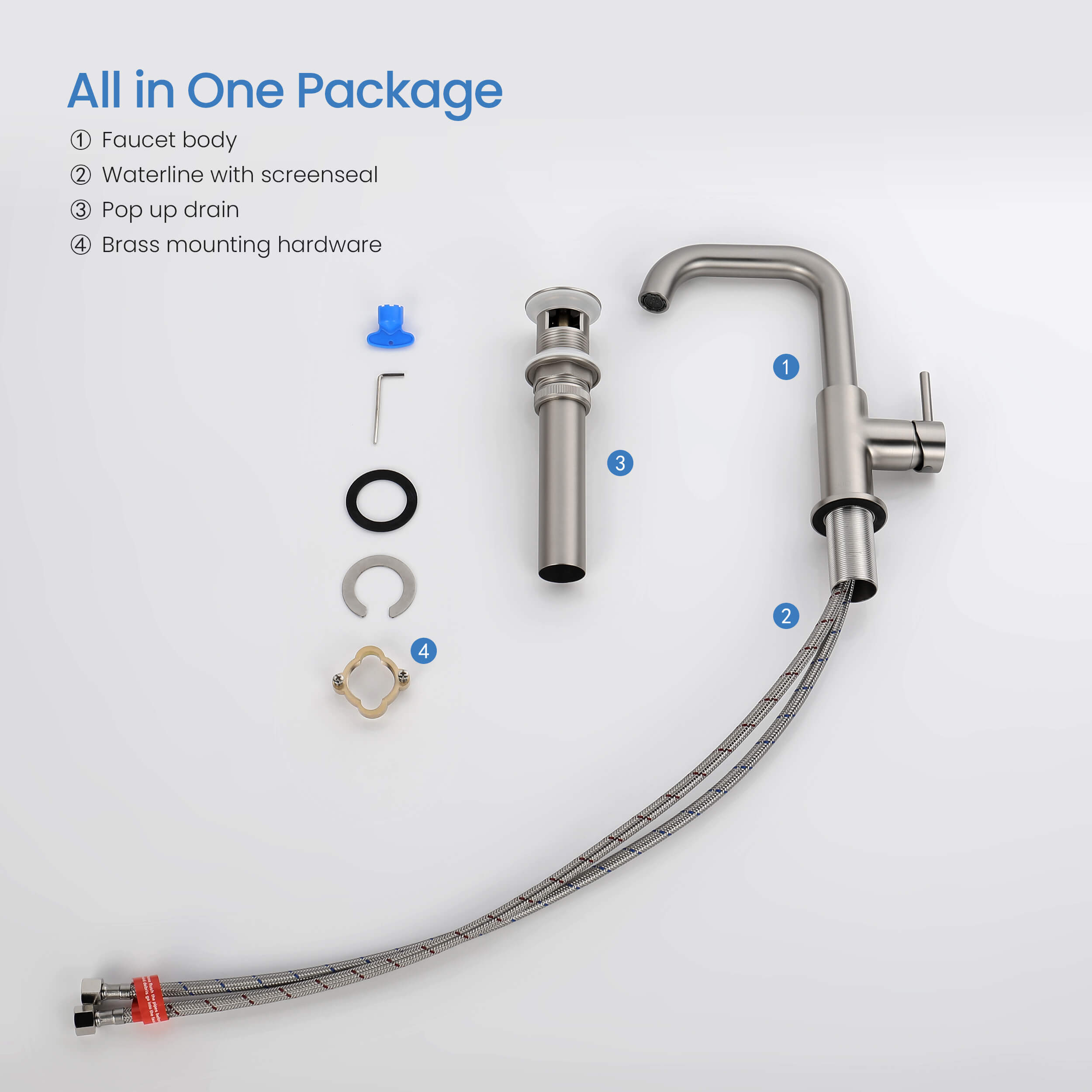 Macon Single Handle High-Arc Bathroom Vanity Sink Faucet - C-KBF1028