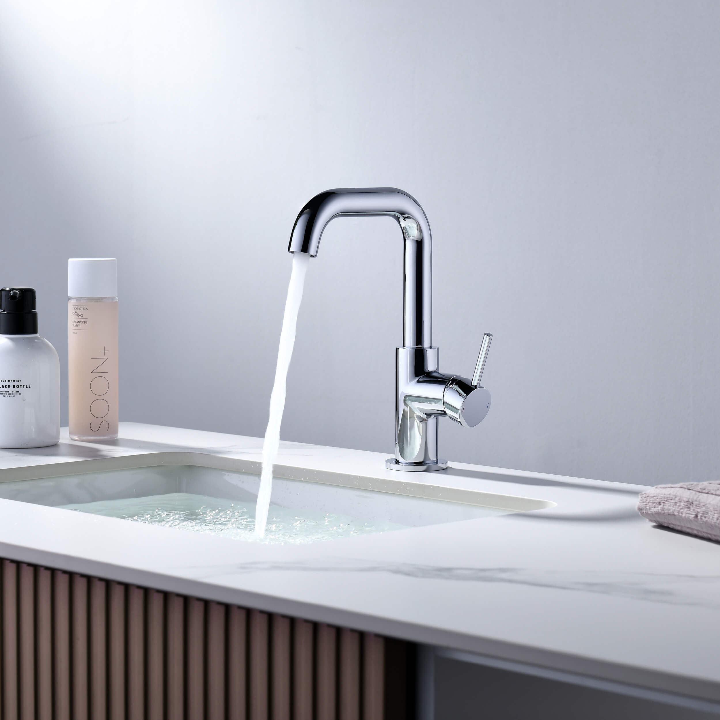 Macon Single Handle High-Arc Bathroom Vanity Sink Faucet - C-KBF1028