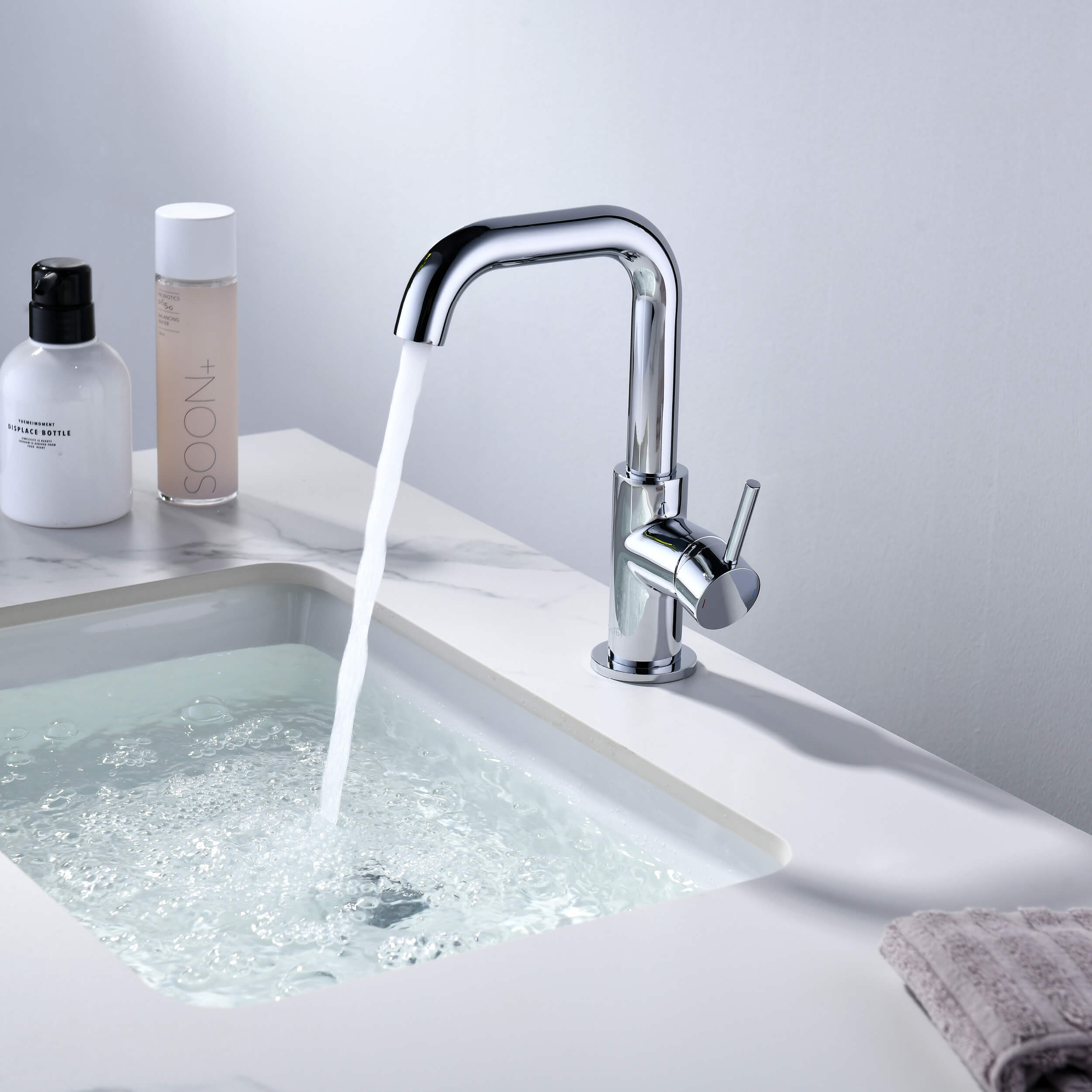 Macon Single Handle High-Arc Bathroom Vanity Sink Faucet - C-KBF1028