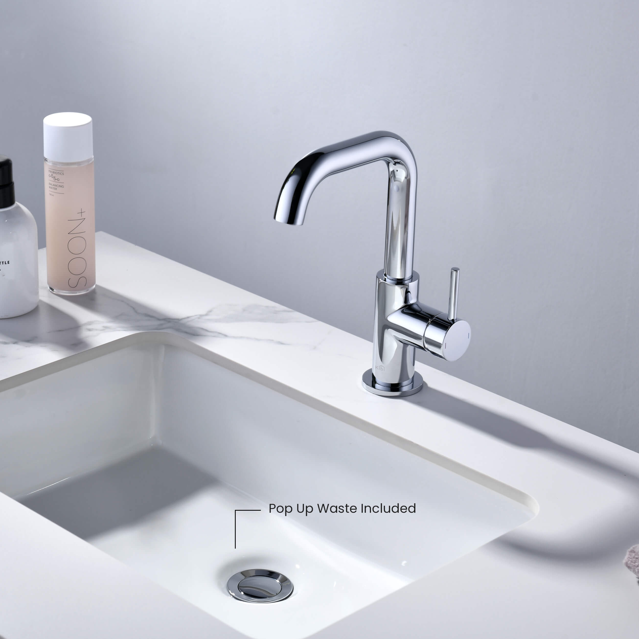 Macon Single Handle High-Arc Bathroom Vanity Sink Faucet - C-KBF1028