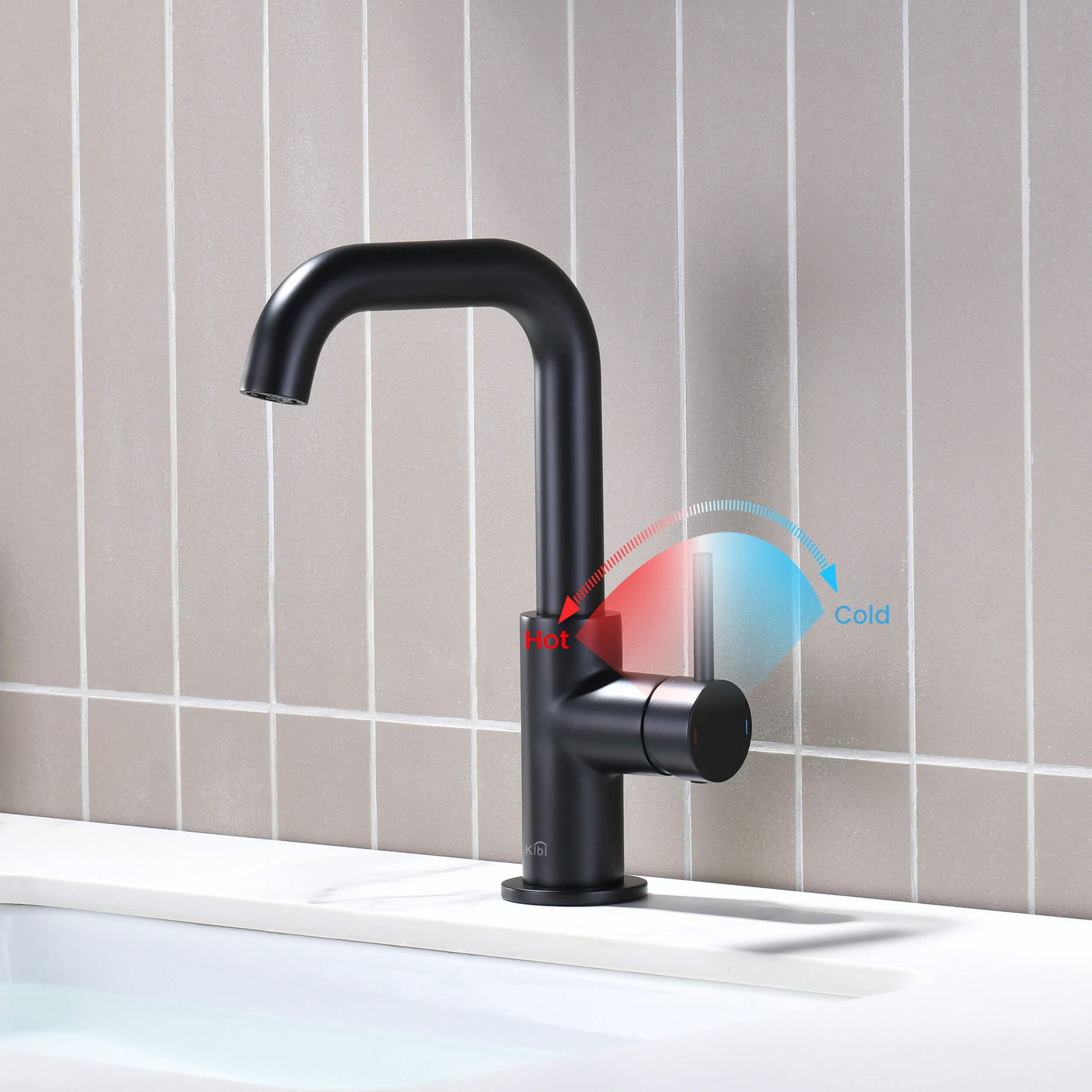 Macon Single Handle High-Arc Bathroom Vanity Sink Faucet - C-KBF1028