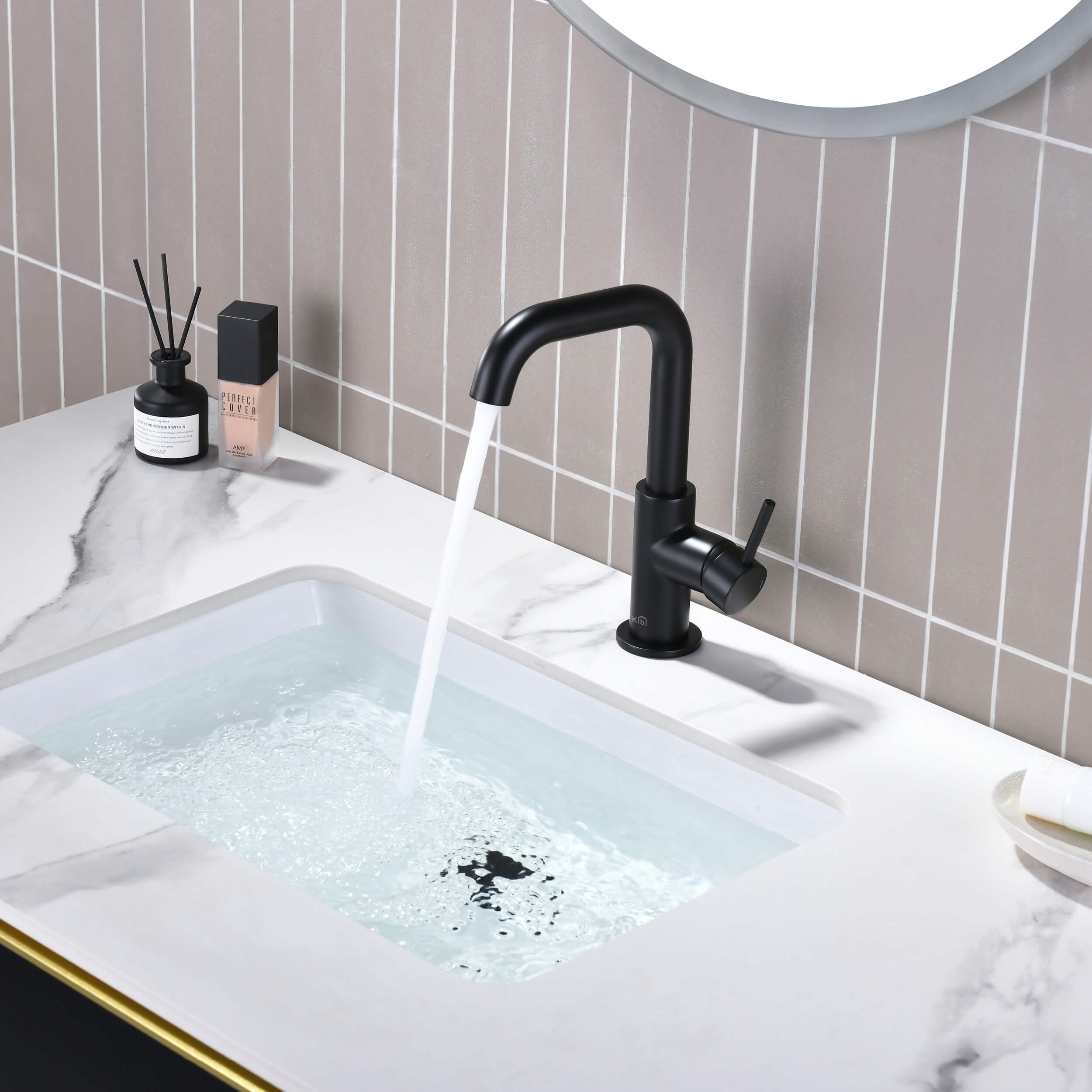 Macon Single Handle High-Arc Bathroom Vanity Sink Faucet - C-KBF1028