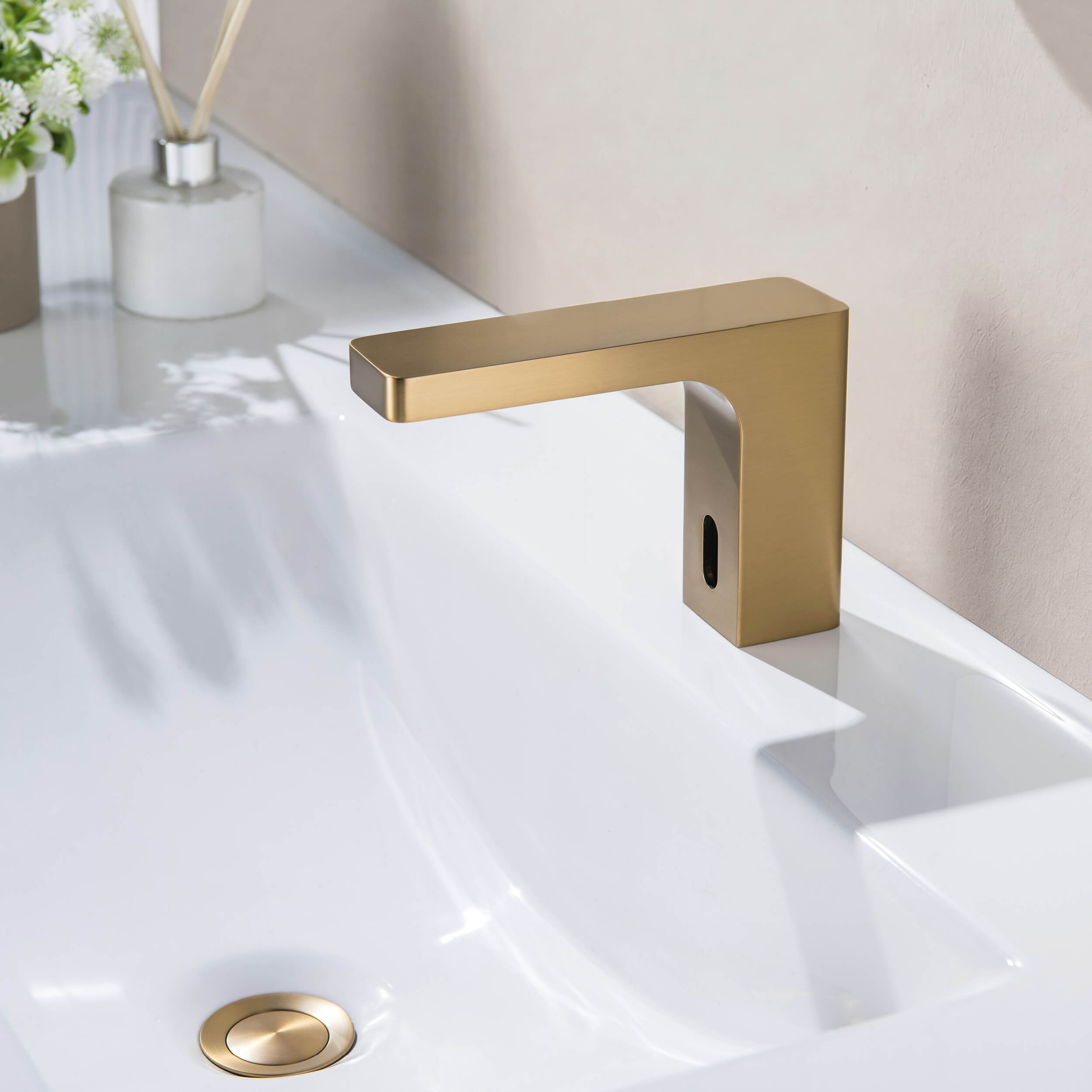 Blaze Touchless Bathroom Vanity Sink Faucet with Pop-Up Drain — Plug-In or Battery Powered - C-KBF1030