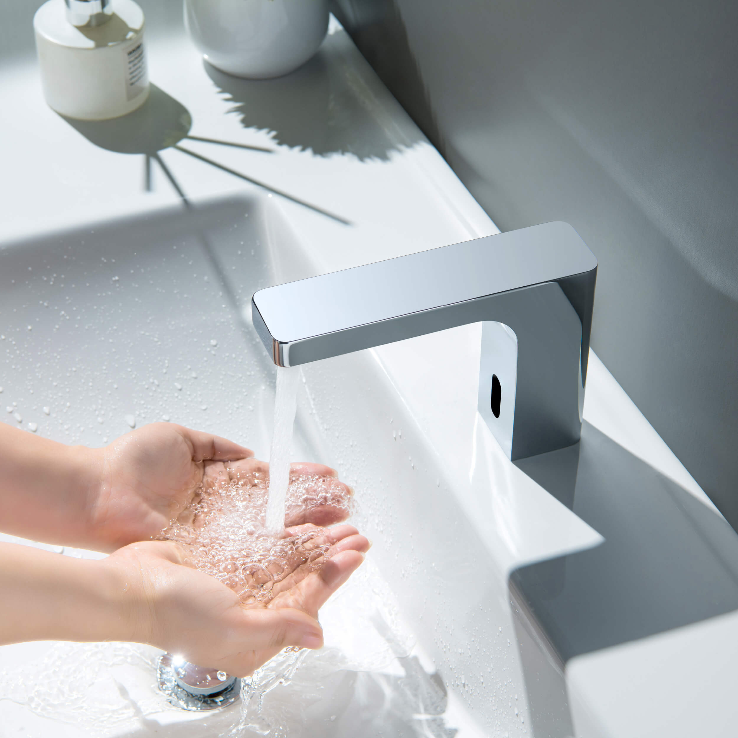 Blaze Touchless Bathroom Vanity Sink Faucet with Pop-Up Drain — Plug-In or Battery Powered - C-KBF1030