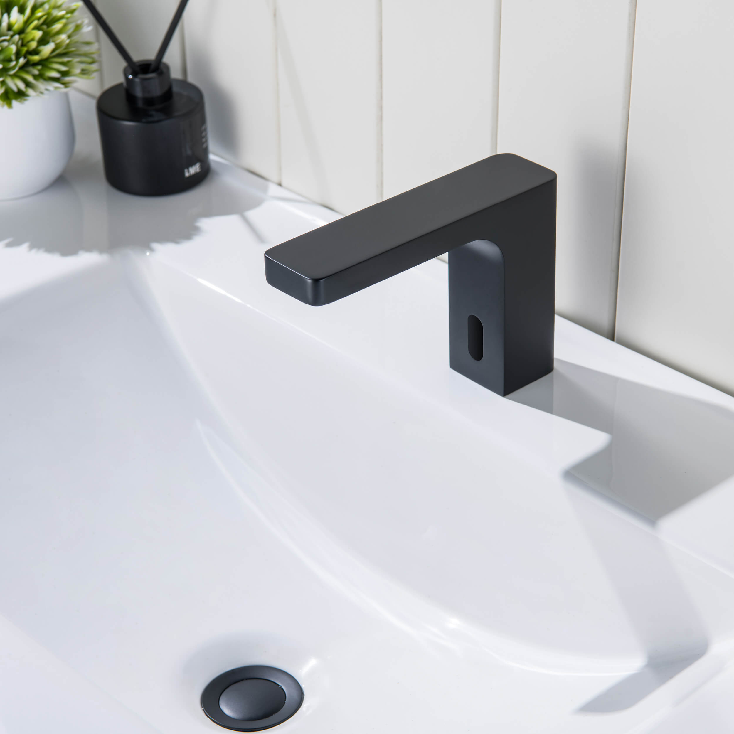 Blaze Touchless Bathroom Vanity Sink Faucet with Pop-Up Drain — Plug-In or Battery Powered - C-KBF1030