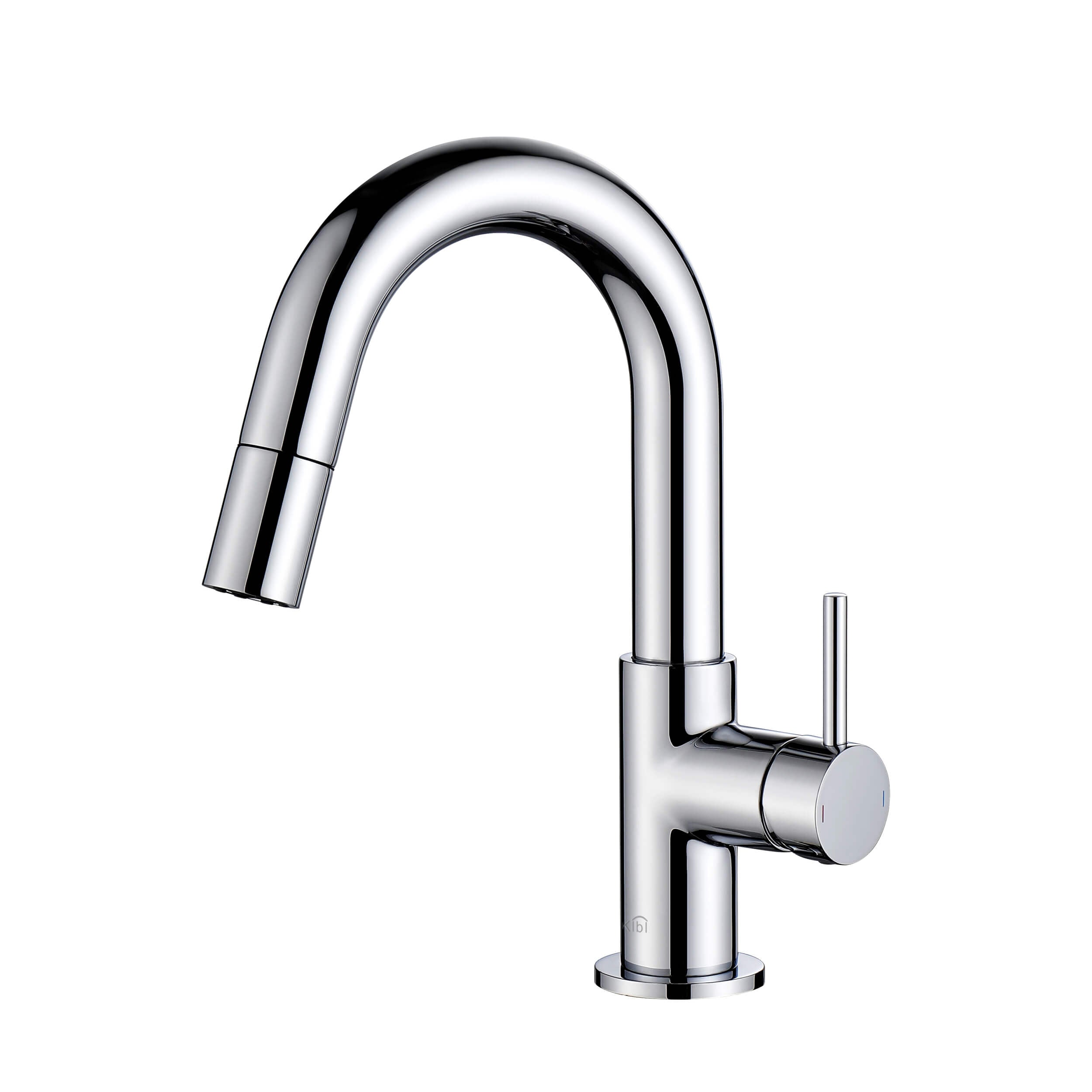 Circular Single Handle High-Arc Pull Down Sprayer Bathroom Vanity Sink Faucet - C-KBF1077