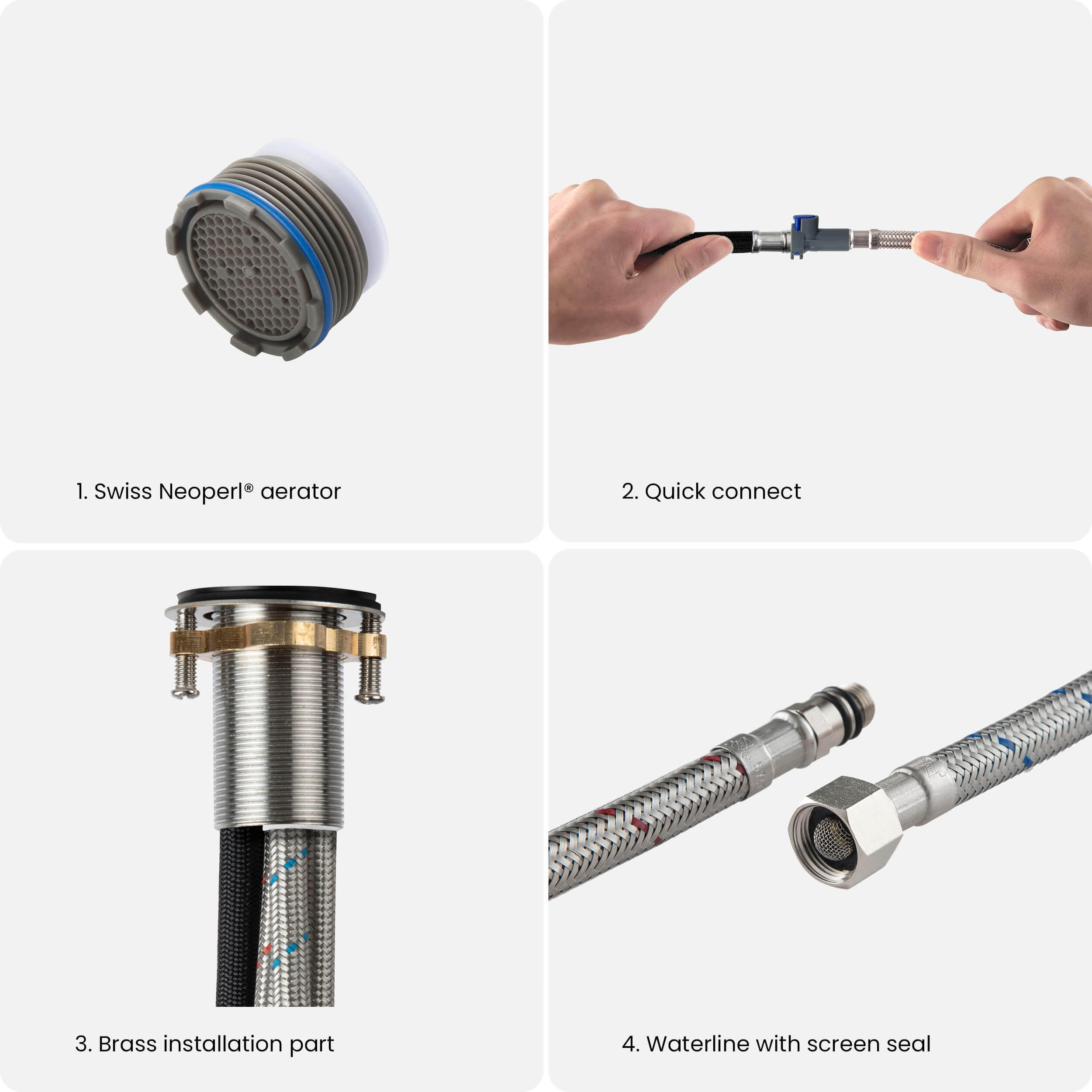 Circular Single Handle High-Arc Pull Down Sprayer Bathroom Vanity Sink Faucet - C-KBF1077