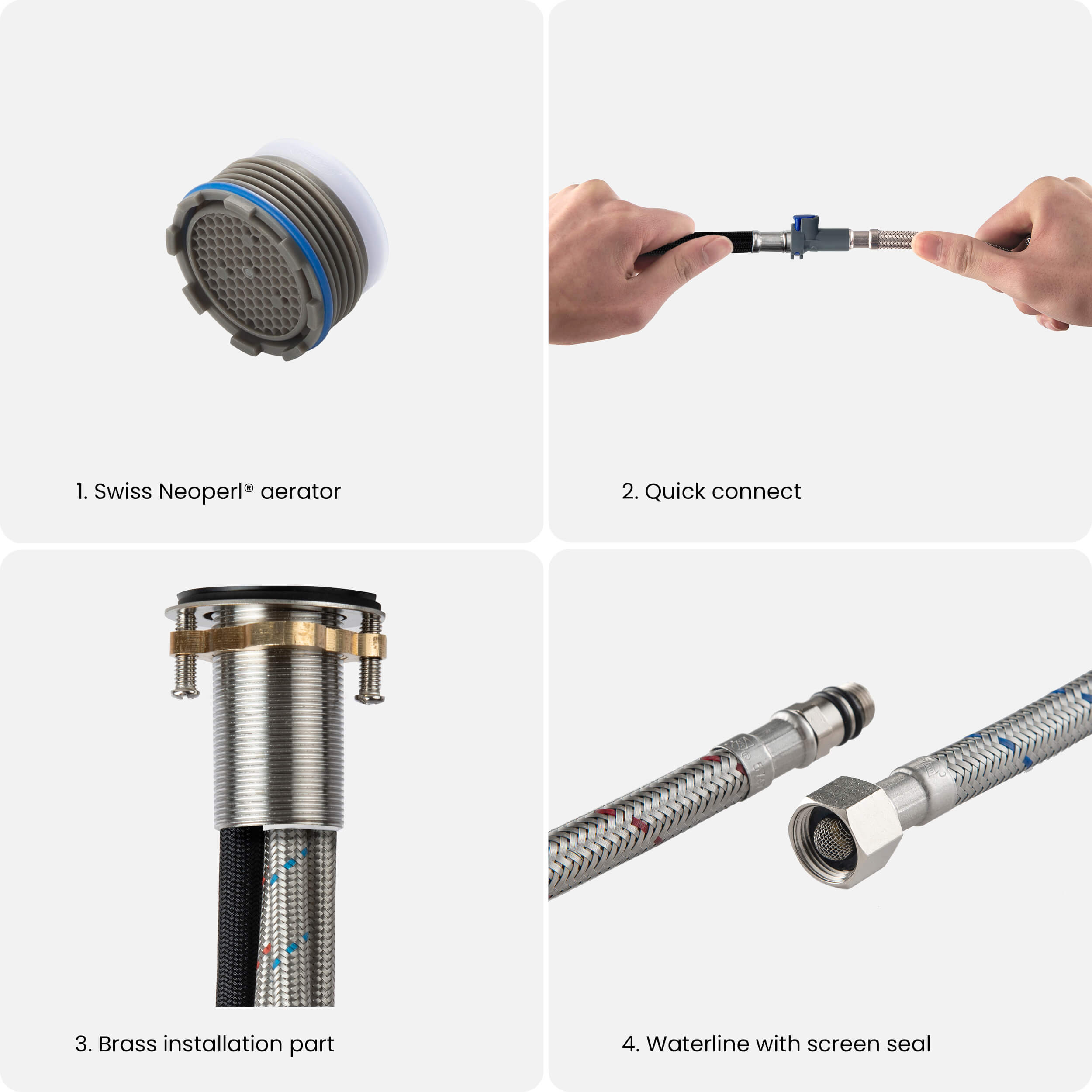 Circular Single Handle High-Arc Pull Down Sprayer Bathroom Vanity Sink Faucet - C-KBF1077