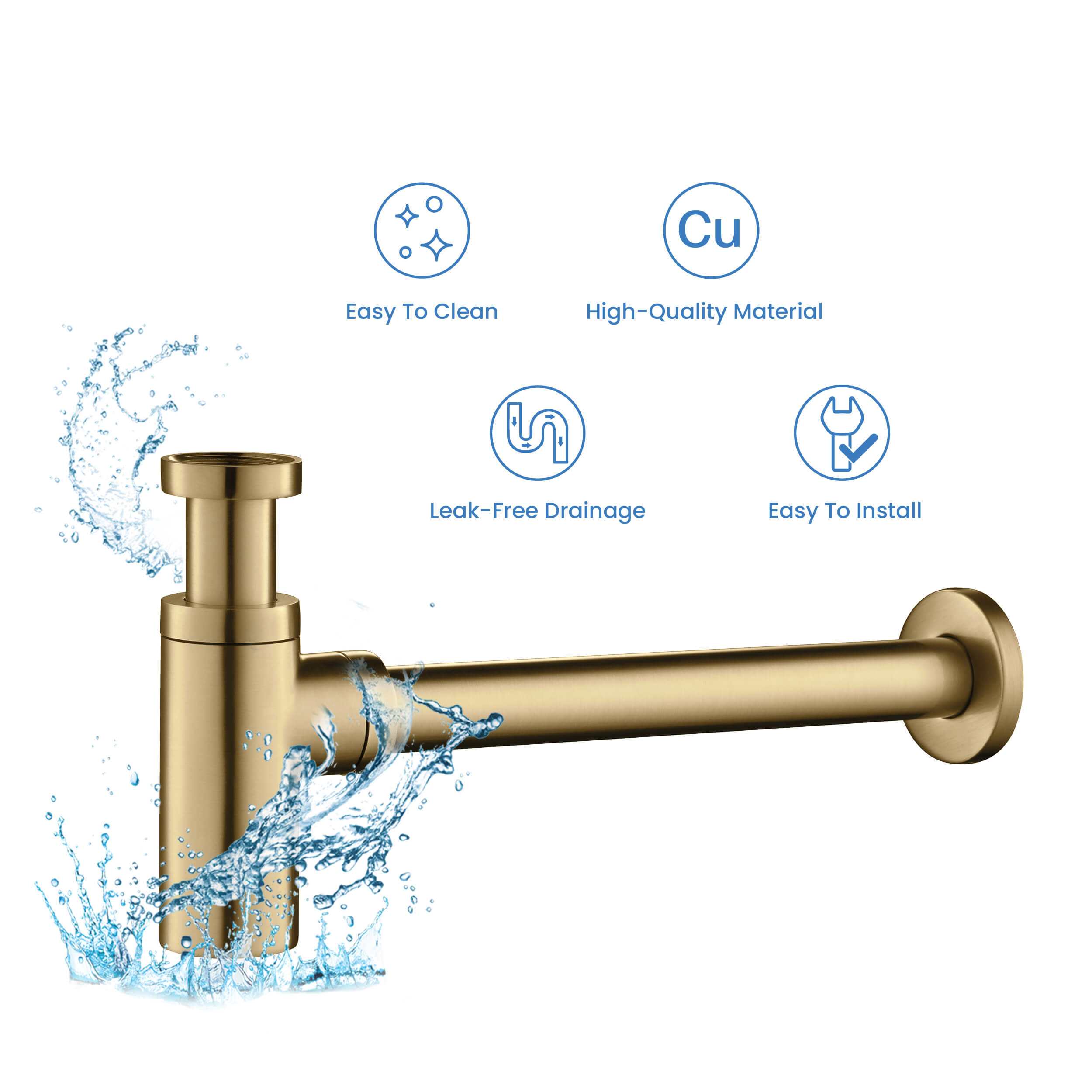 Bathroom Sink Decorative Round Bottle Trap KBT101