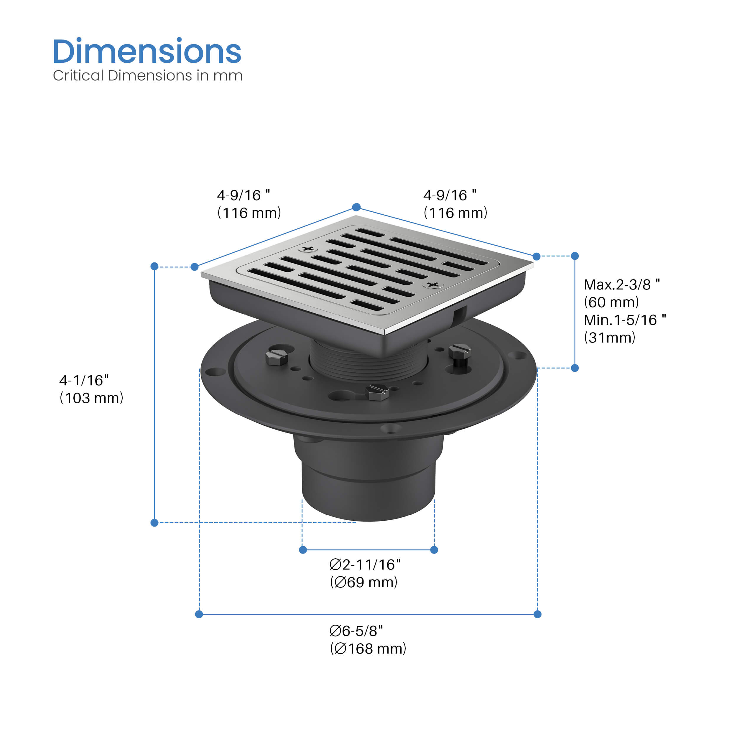 4″ Tile-In Shower Drain – KFD0403