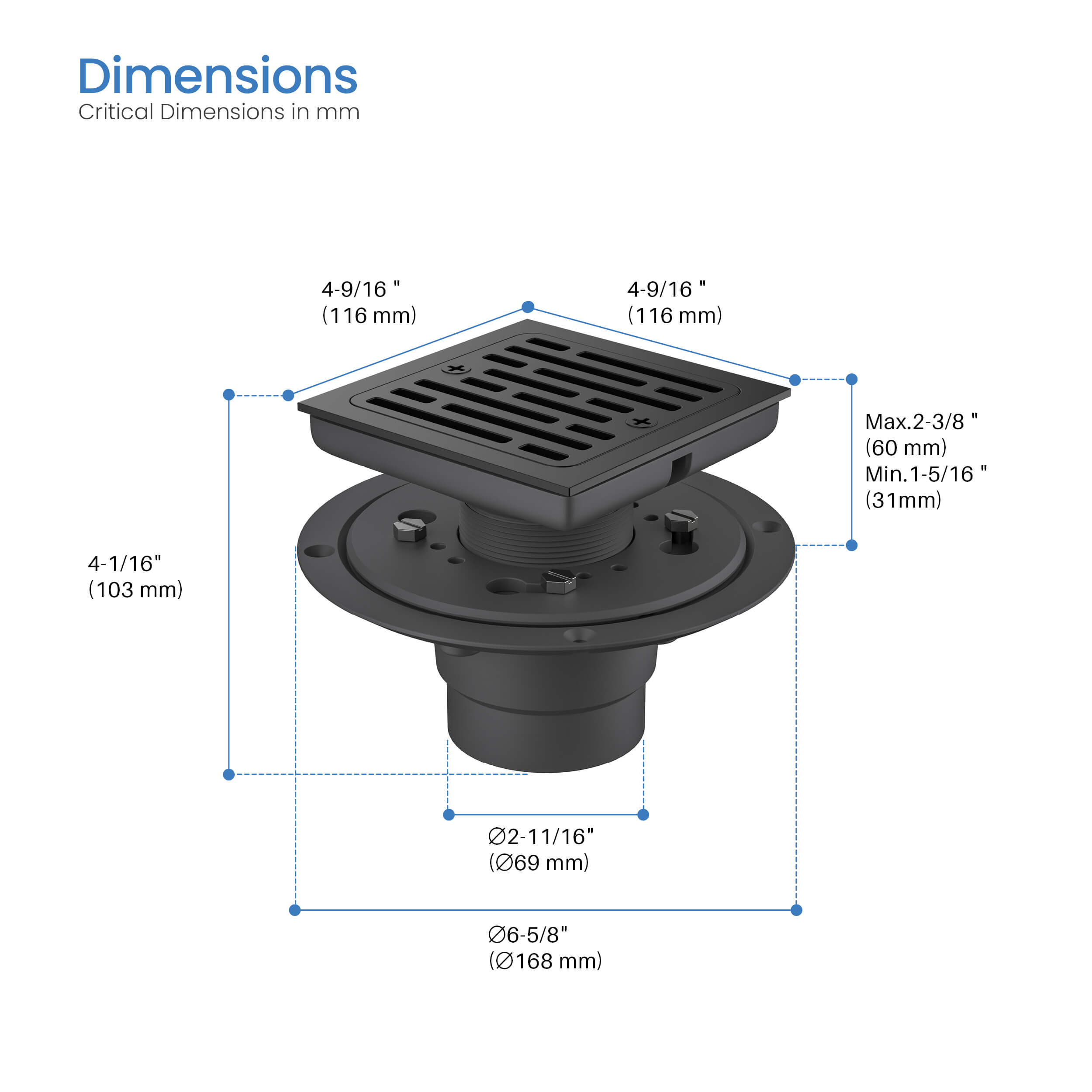 4″ Tile-In Shower Drain – KFD0403