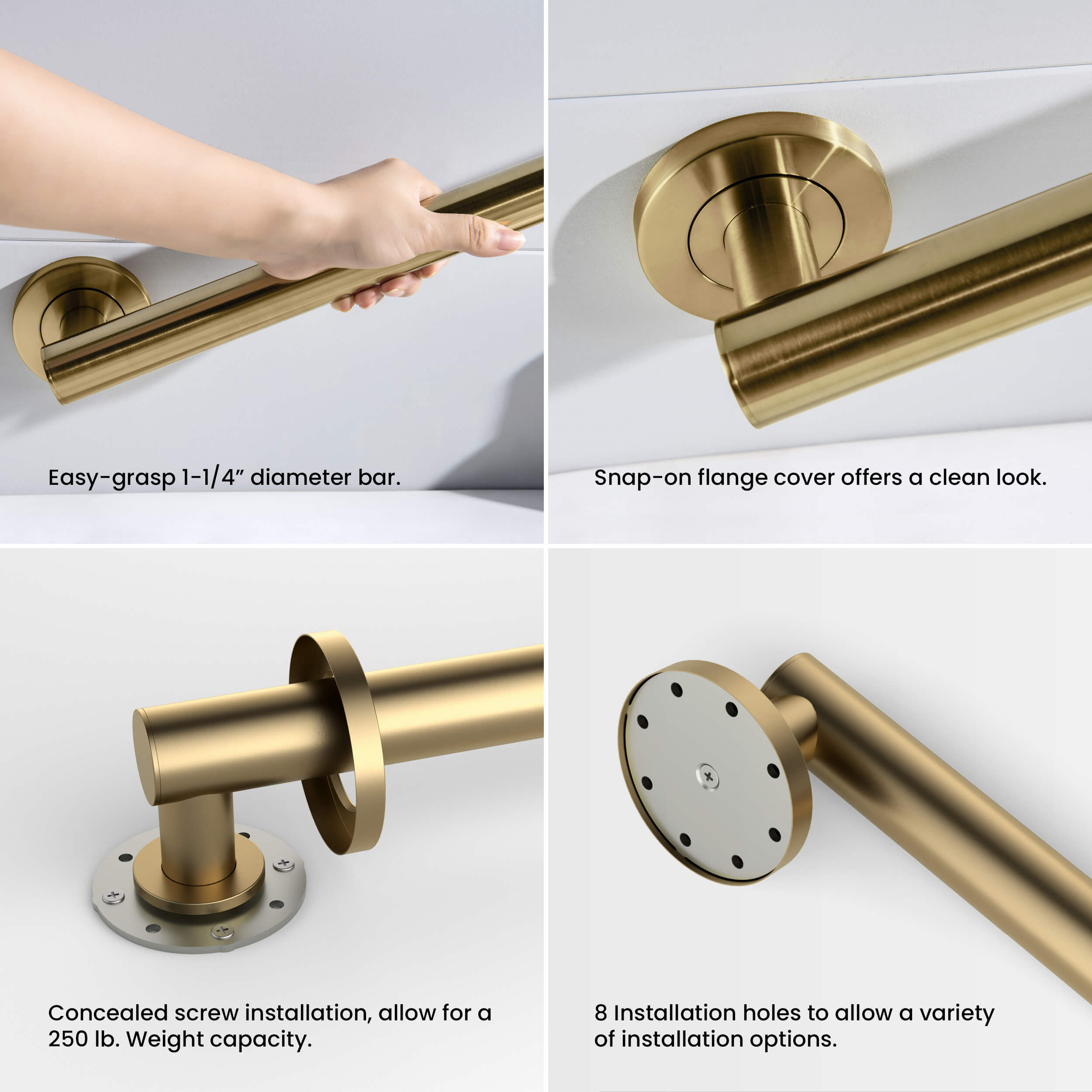 18-Inch Stainless Steel Bathroom Safety Grab Bar – KGB1118