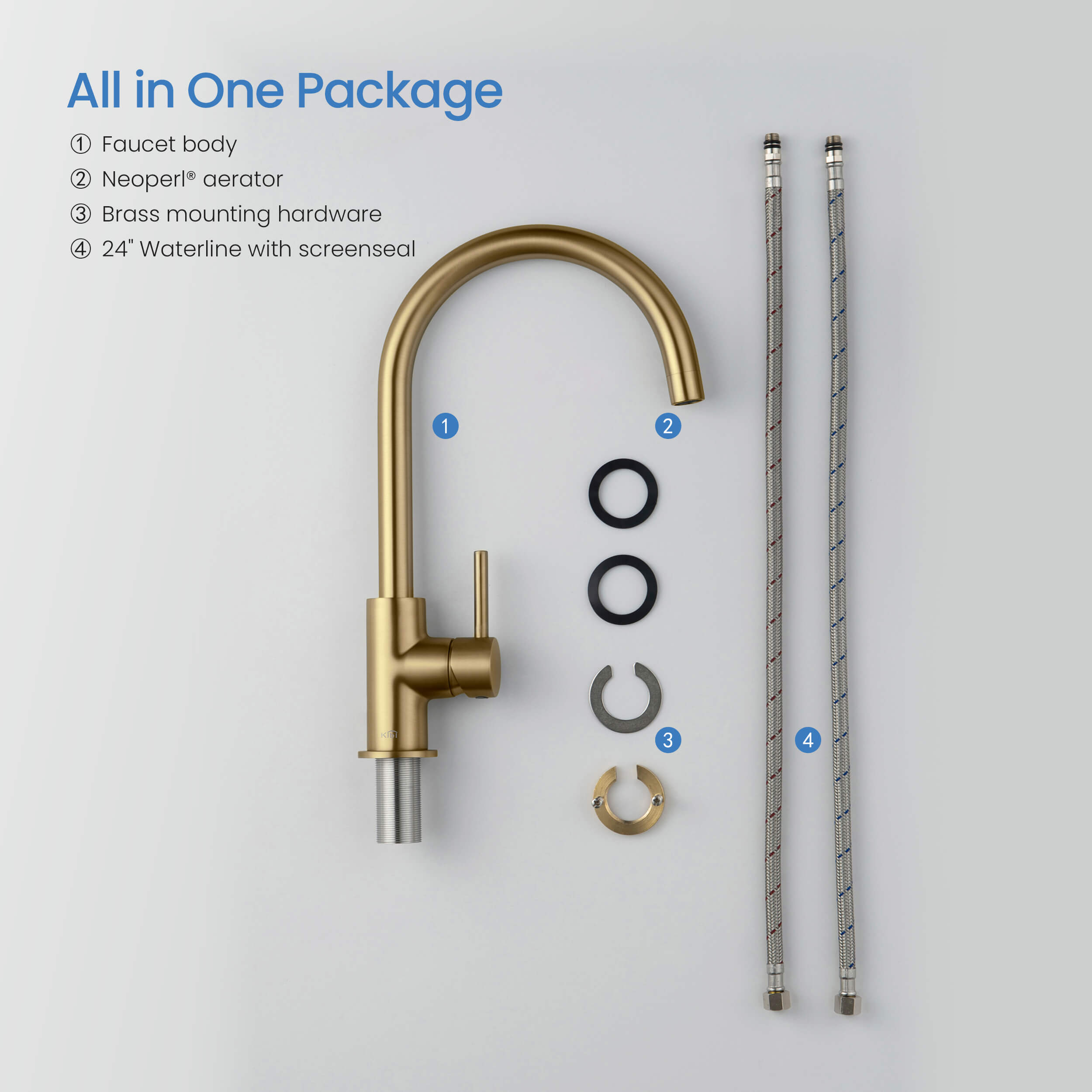 Lowa Single Handle High Arc Kitchen Bar Sink Faucet – KKF2001