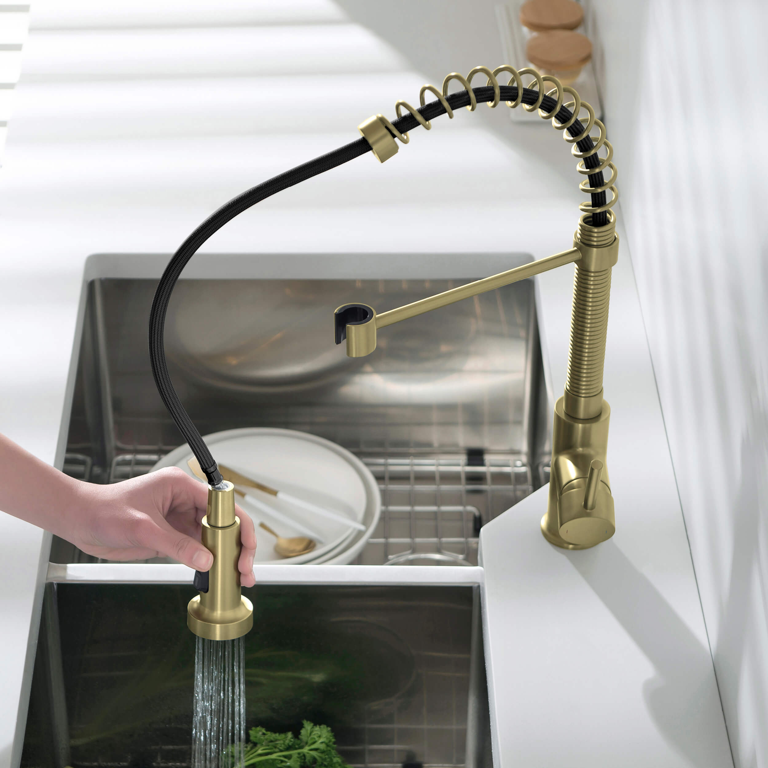 Aurora Single Handle Commercial Style Kitchen Sink Faucet - KKF2003