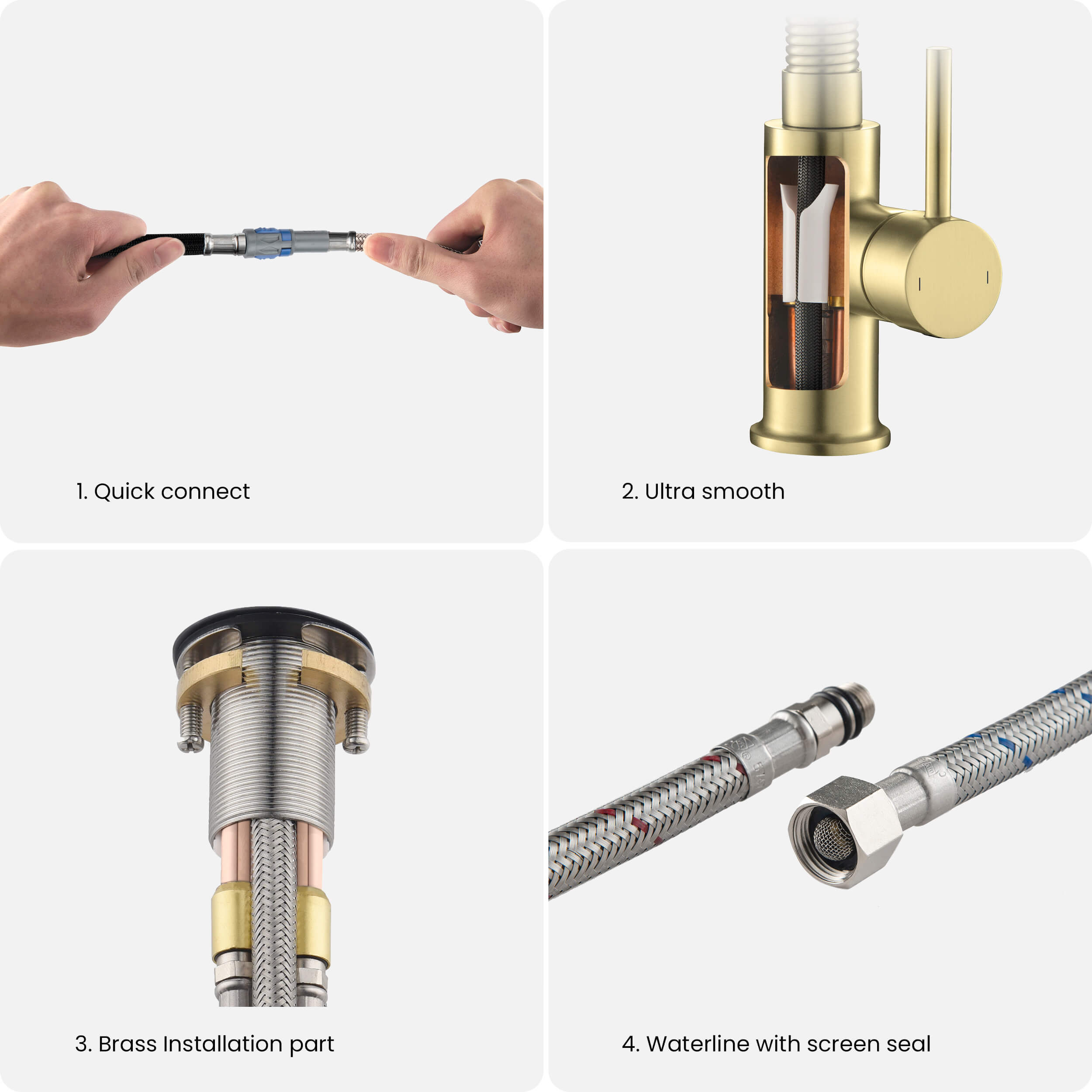 Aurora Single Handle Commercial Style Kitchen Sink Faucet - KKF2003