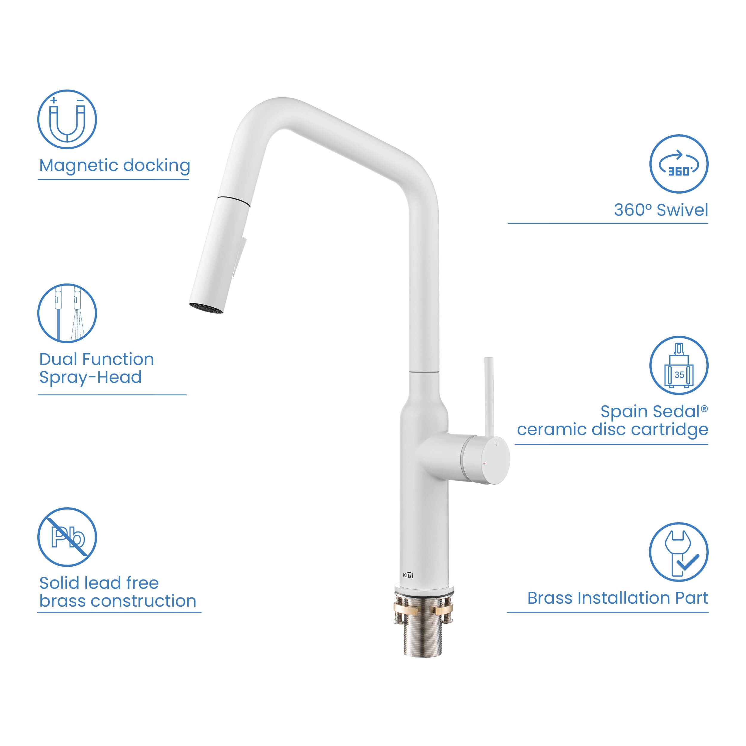 Macon Single Handle Pull Down Kitchen Sink Faucet - KKF2007