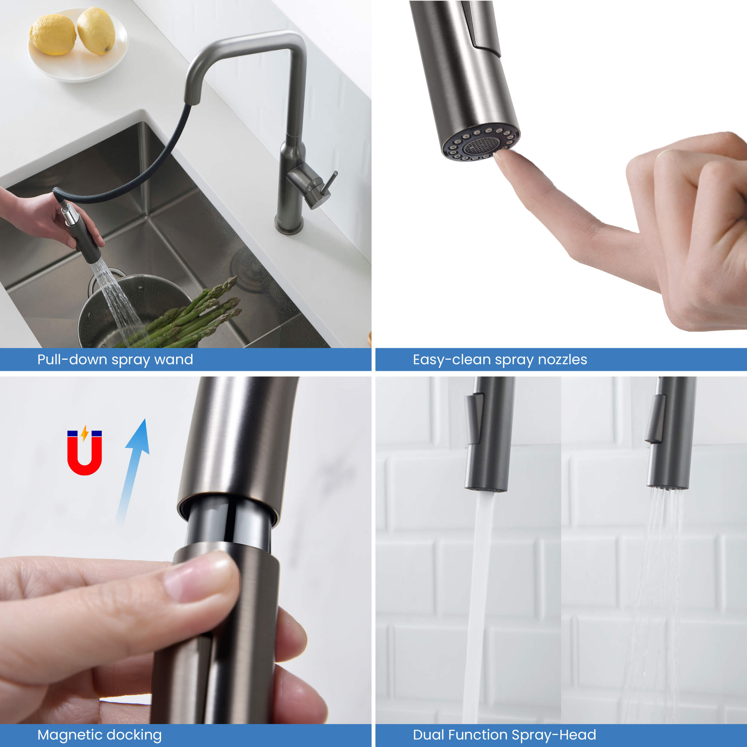 Macon Single Handle Pull Down Kitchen Sink Faucet - KKF2007
