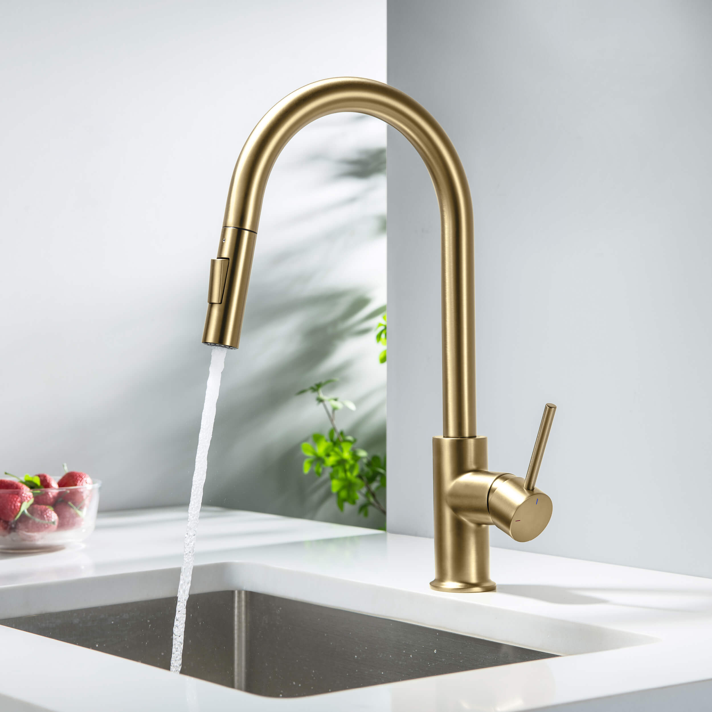 Circular Single Handle Pull Down Kitchen Faucet - KKF2013