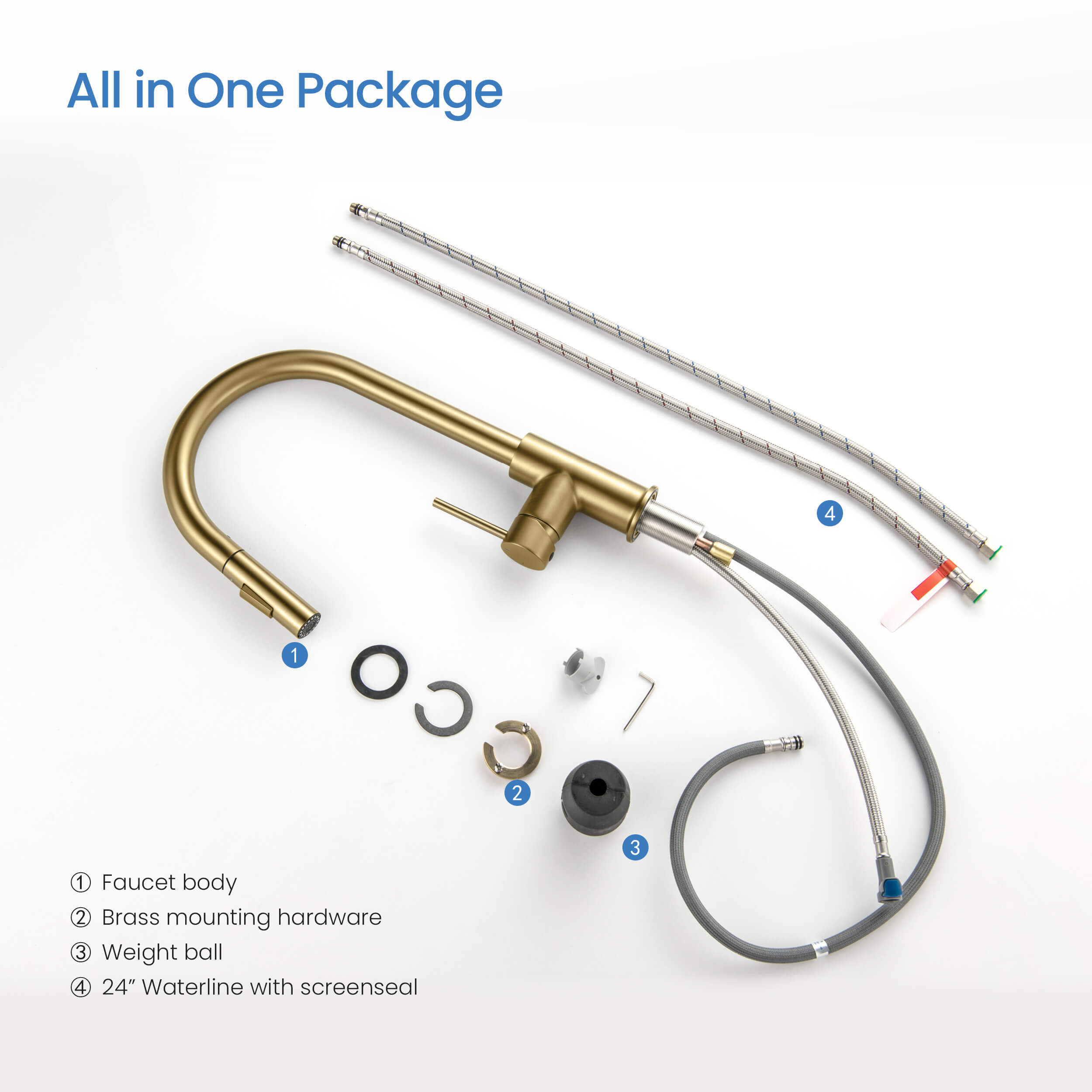 Circular Single Handle Pull Down Kitchen Faucet - KKF2013