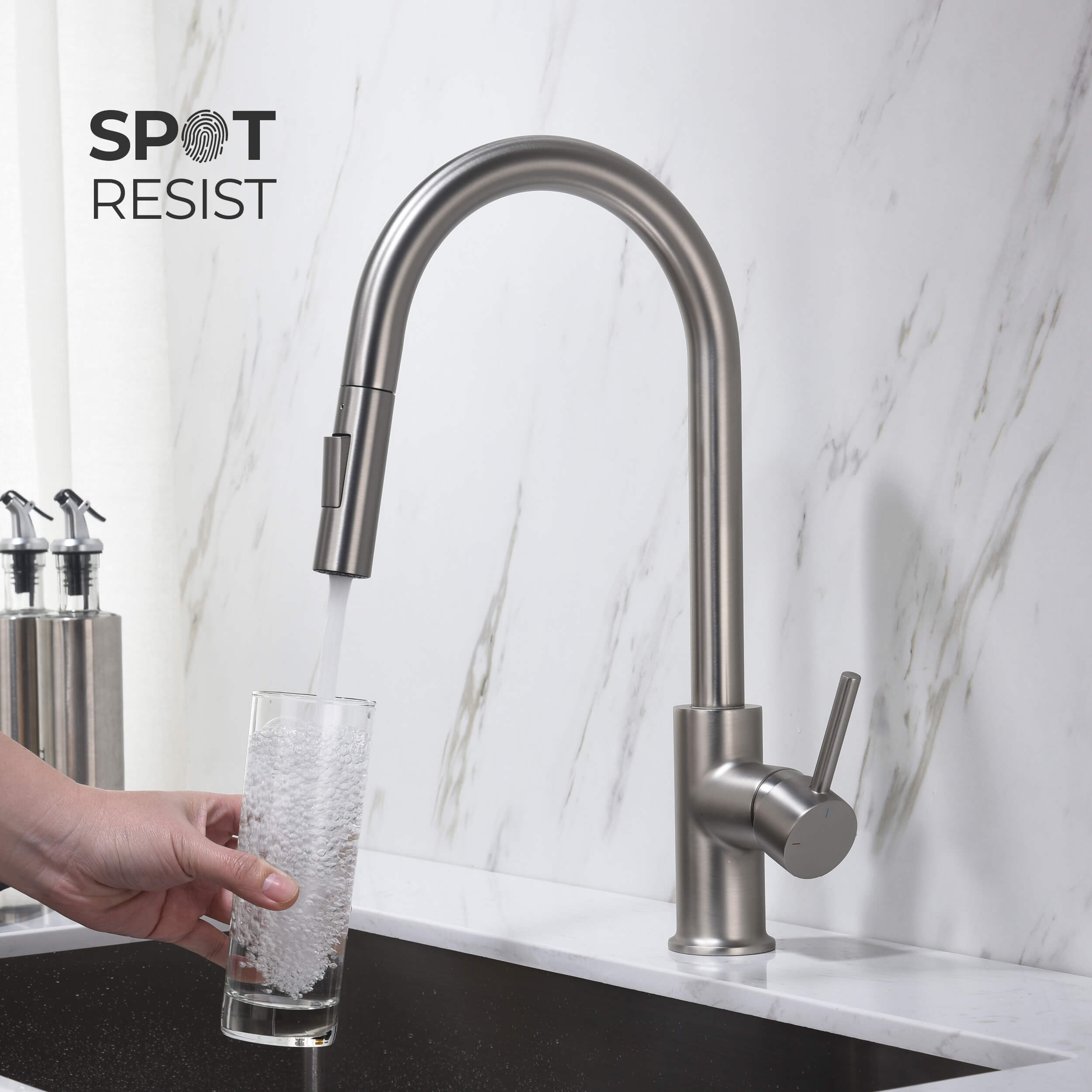 Circular Single Handle Pull Down Kitchen Faucet - KKF2013