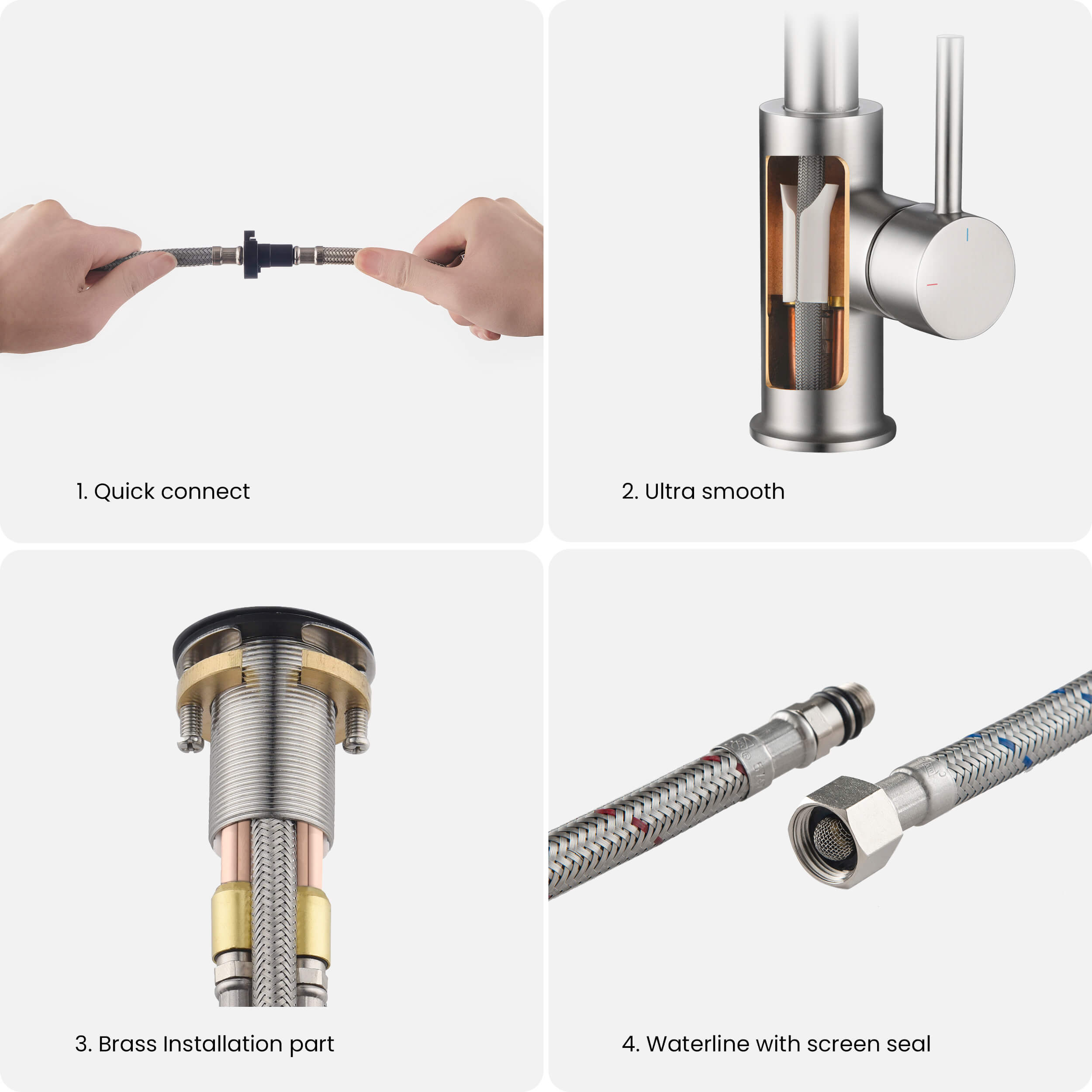 Circular Single Handle Pull Down Kitchen Faucet - KKF2013