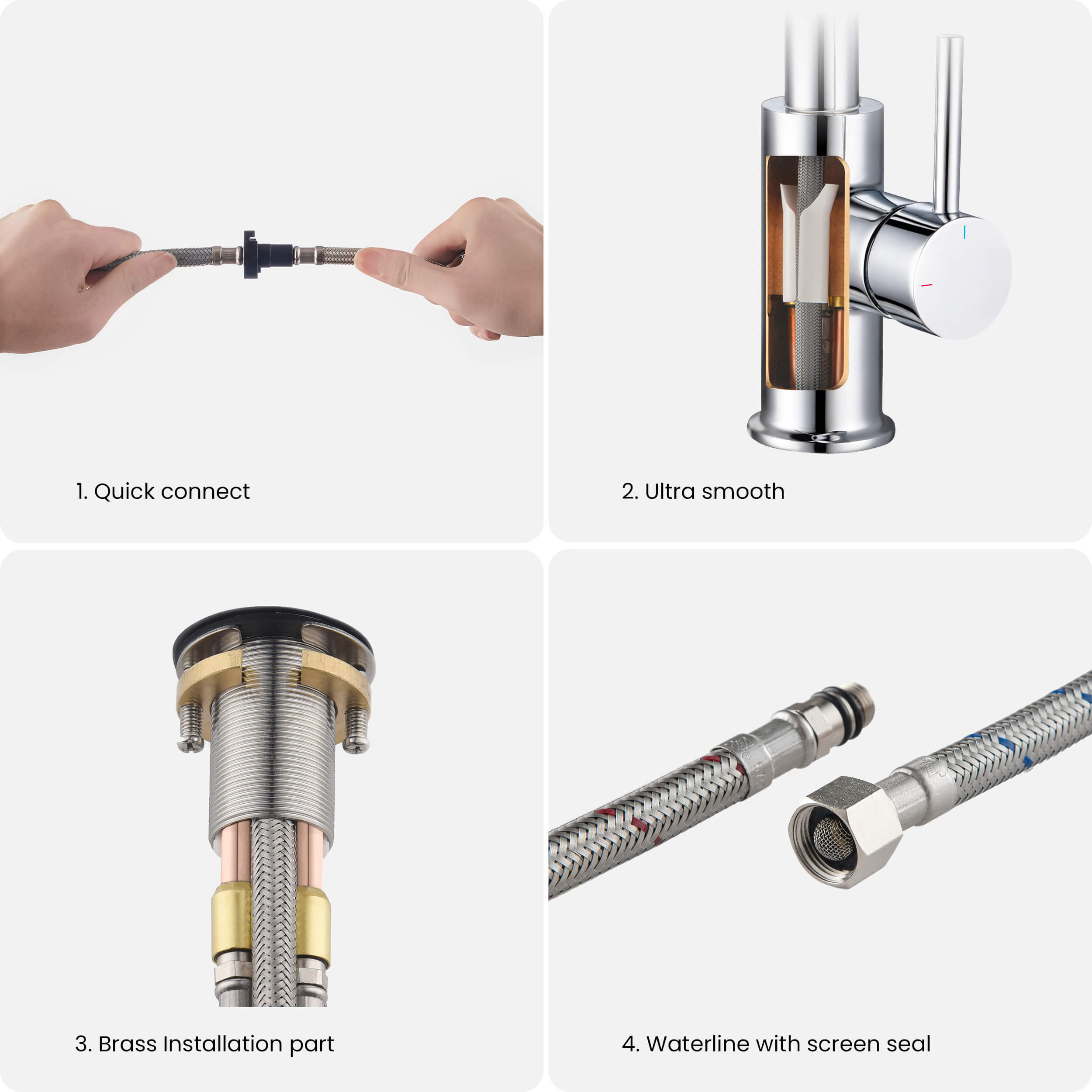 Circular Single Handle Pull Down Kitchen Faucet - KKF2013