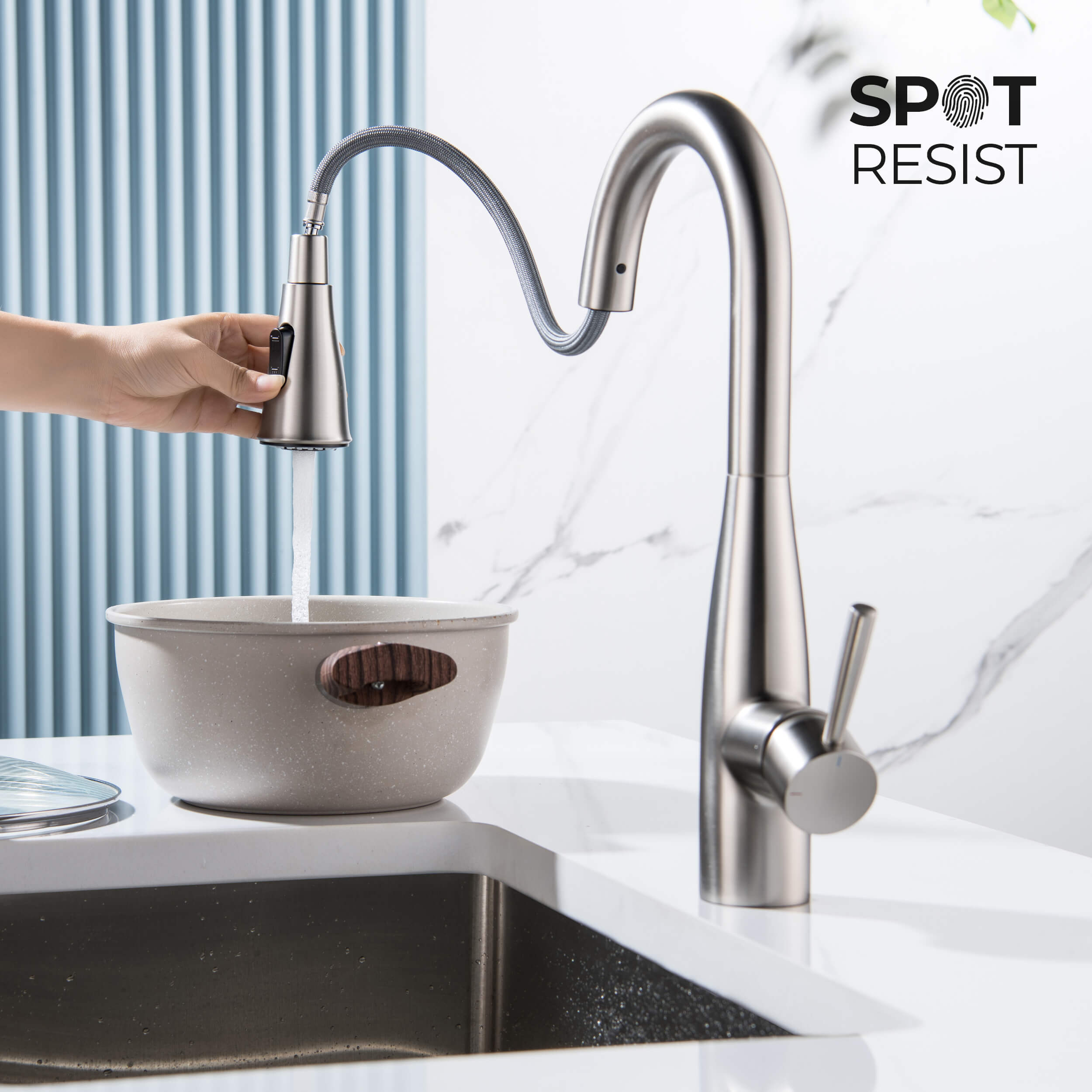 Bari Single Handle Pull Down Kitchen & Bar Sink Faucet - KKF2015