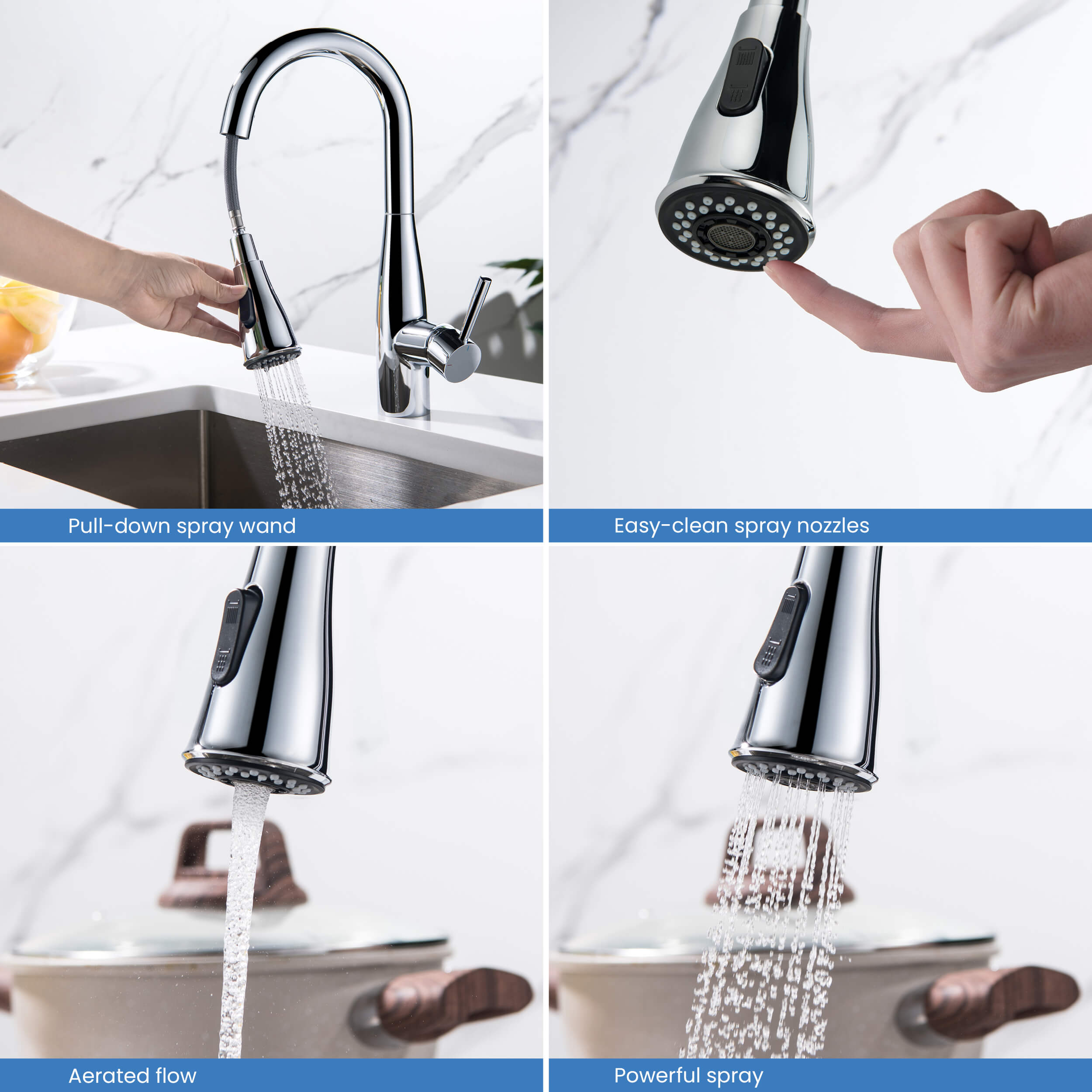 Bari Single Handle Pull Down Kitchen & Bar Sink Faucet - KKF2015