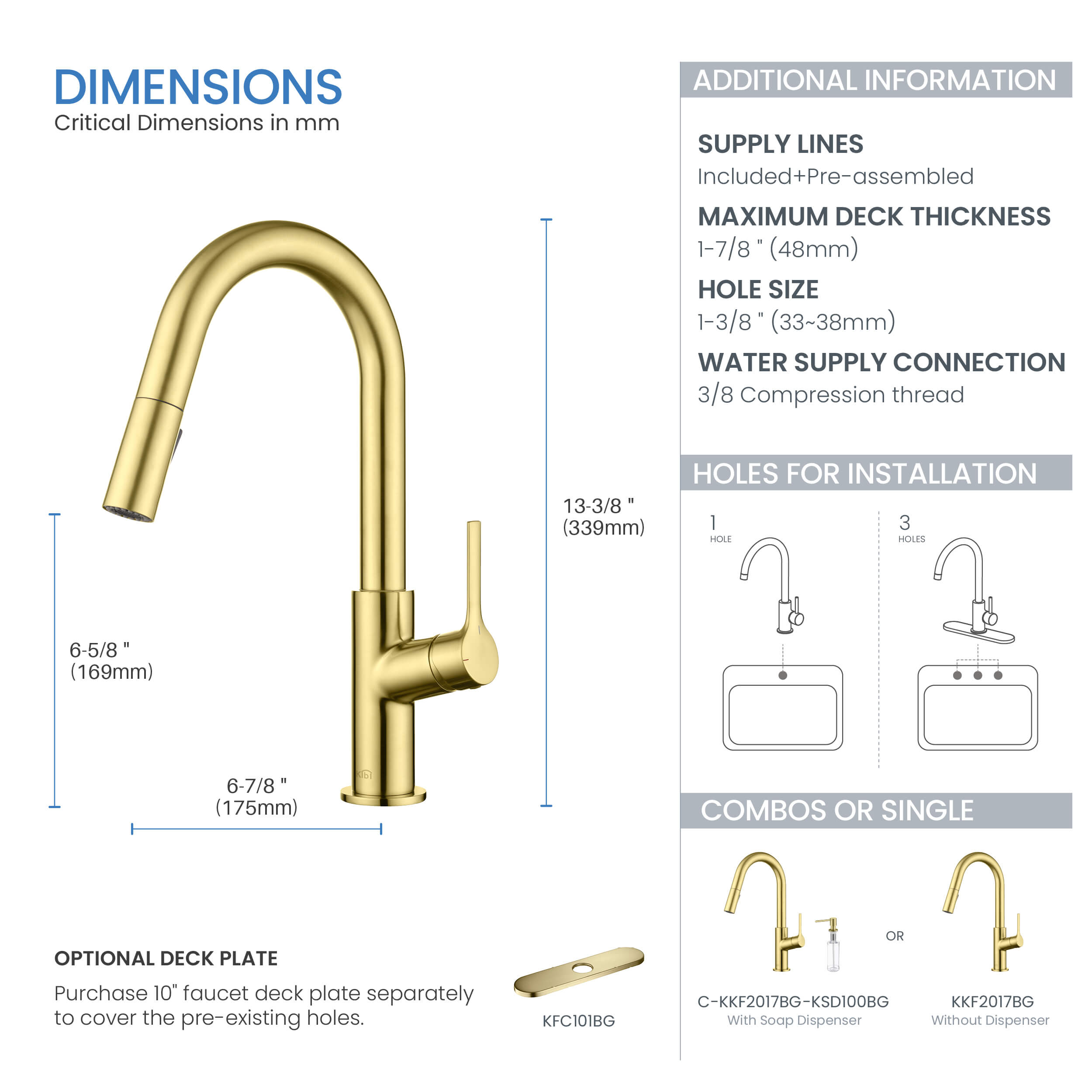 Fusion Single Handle Pull Down Kitchen & Bar Sink Faucet - KKF2017