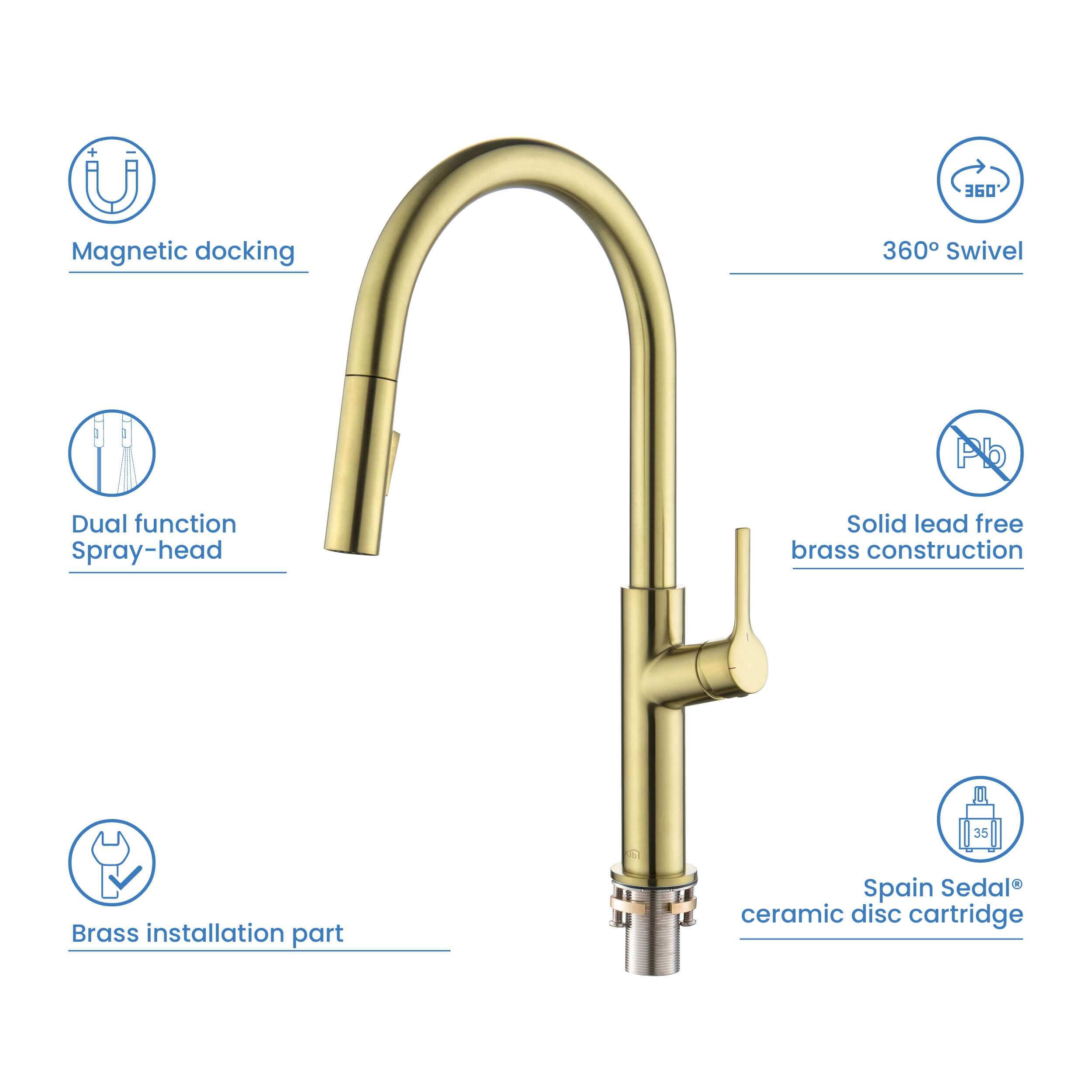 Fusion-T Single Handle Pull Down Kitchen Sink Faucet - KKF2018
