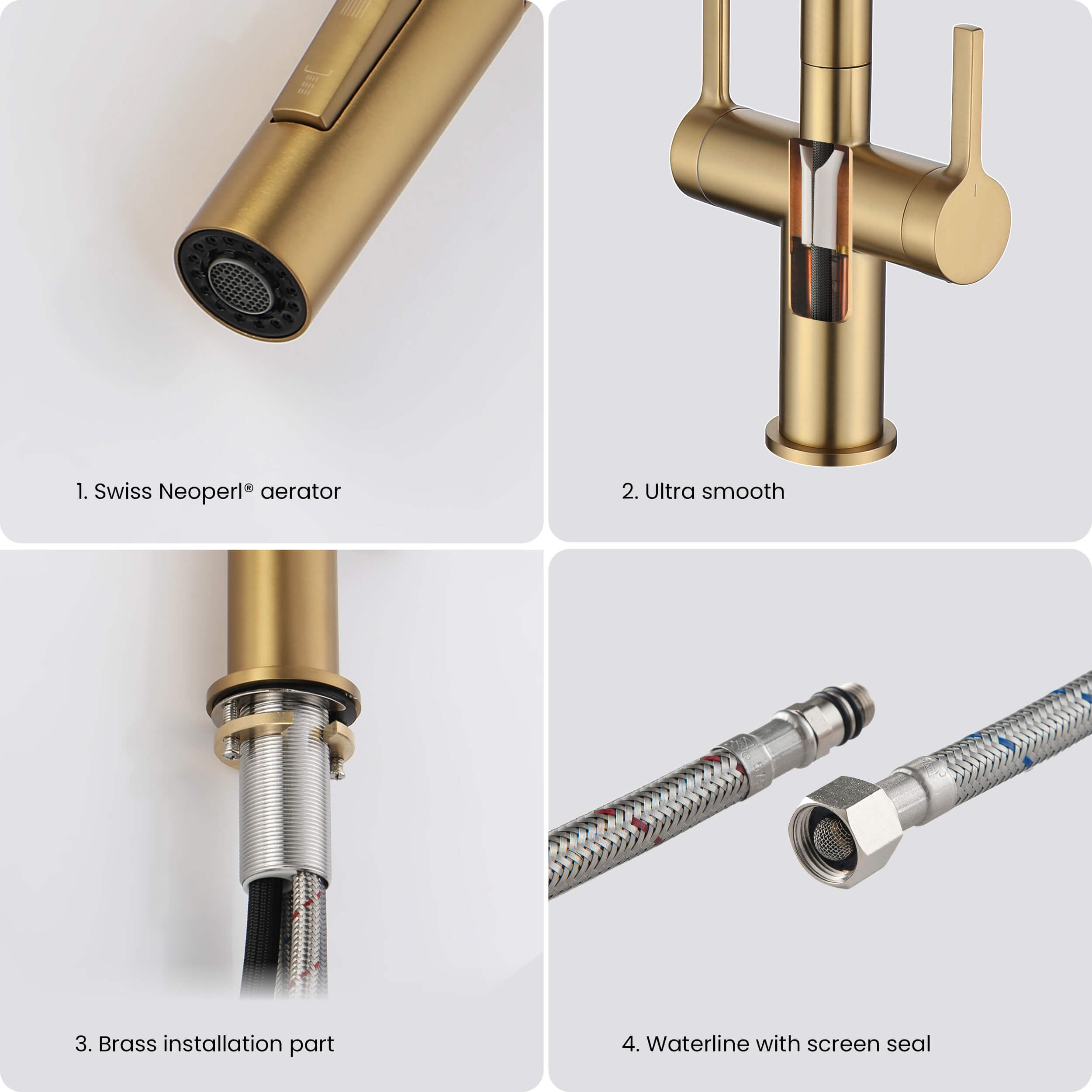 Novo Single Hole Two Handle Pull Down Kitchen Faucet - KKF2020