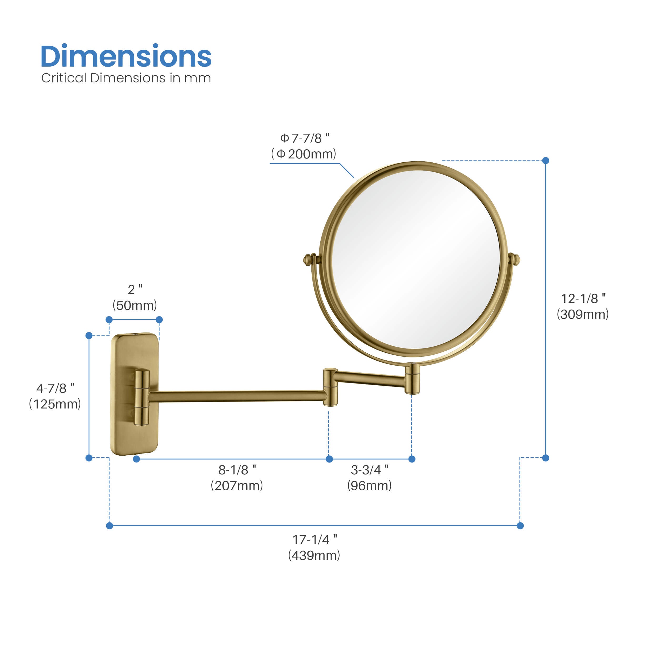 Wall Mount Magnifying Makeup Mirror KMM100