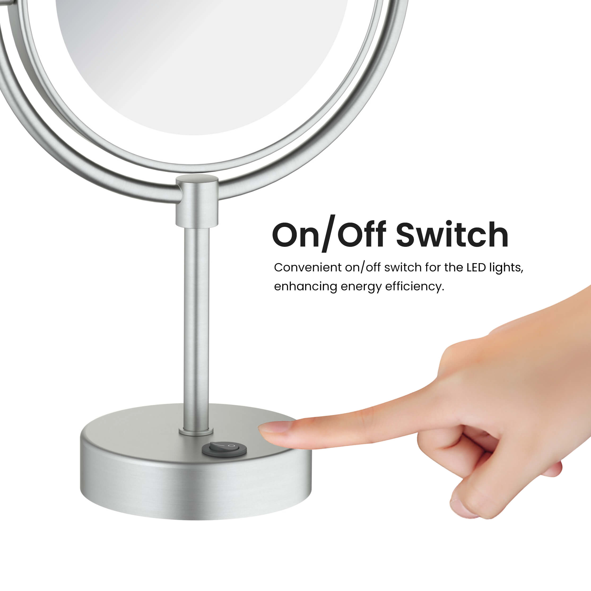 Circular LED Free Standing Magnifying Makeup Mirror KMM104