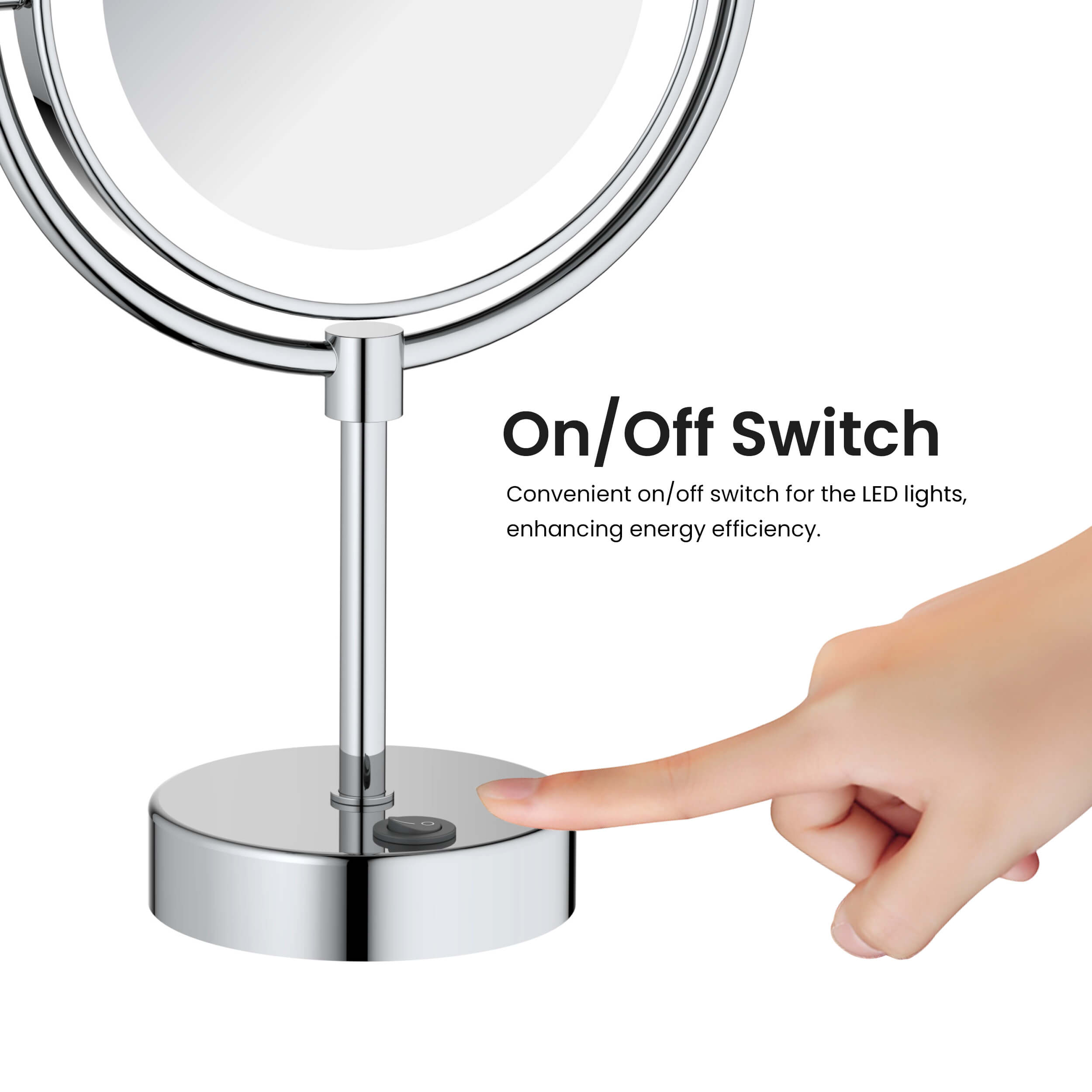 Circular LED Free Standing Magnifying Makeup Mirror KMM104